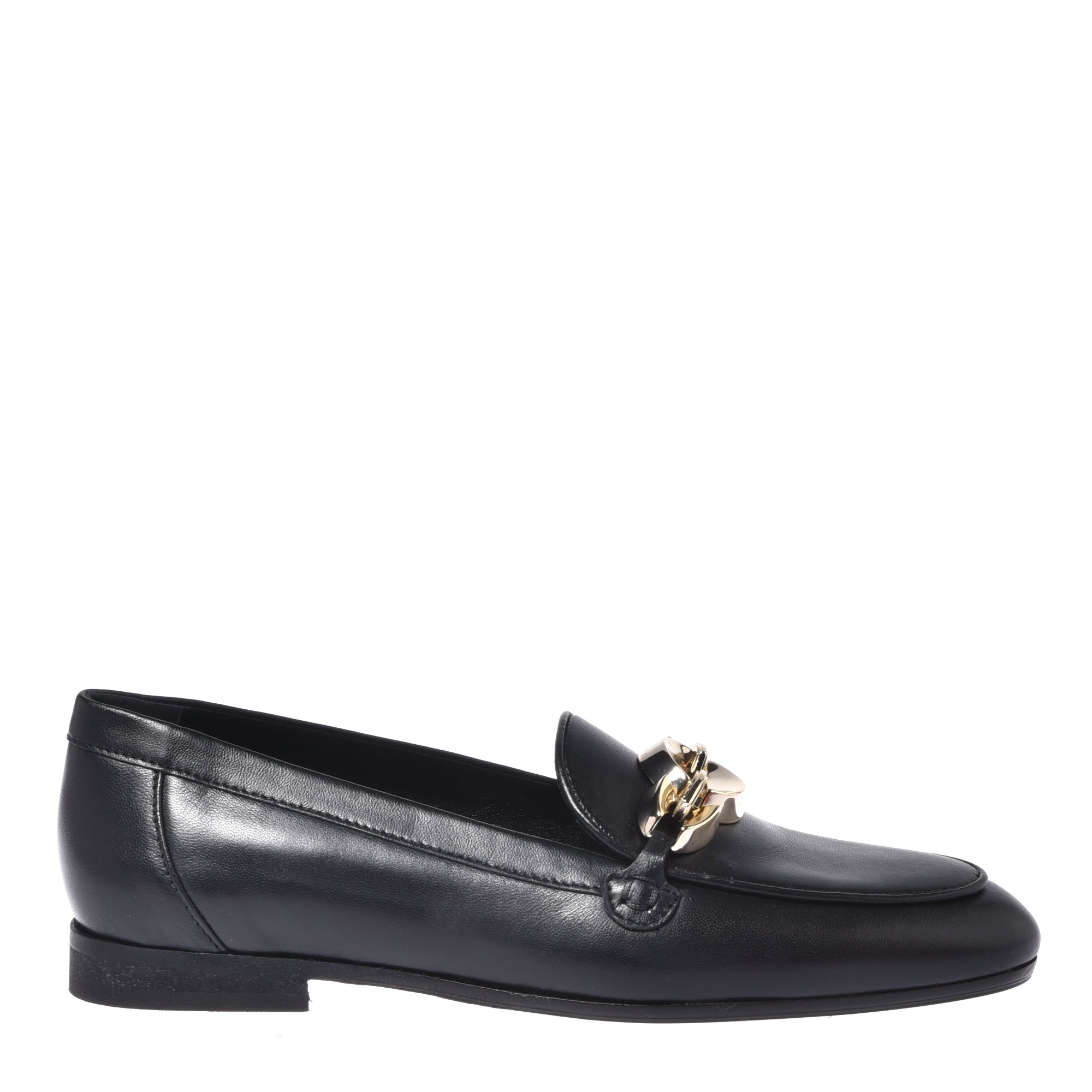 Black Nappa leather loafers image