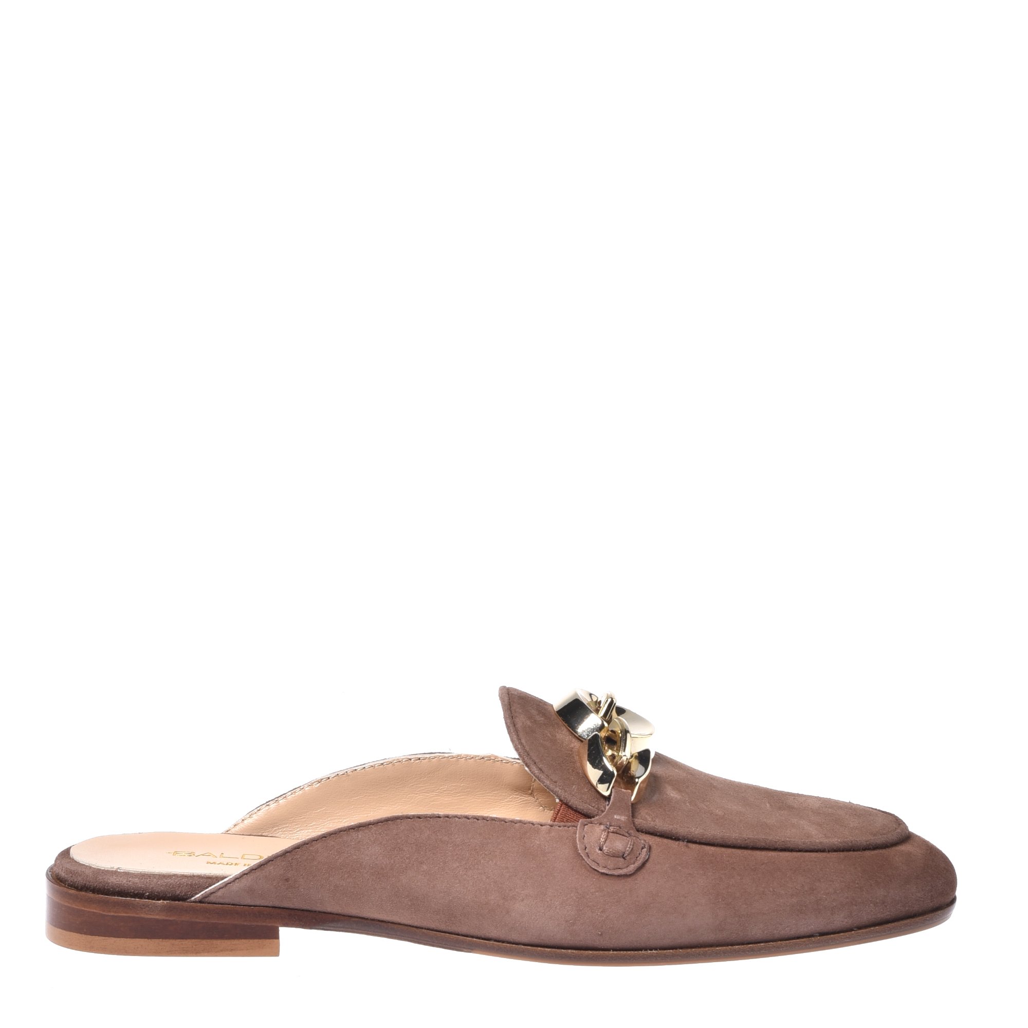 Taupe suede clogs image