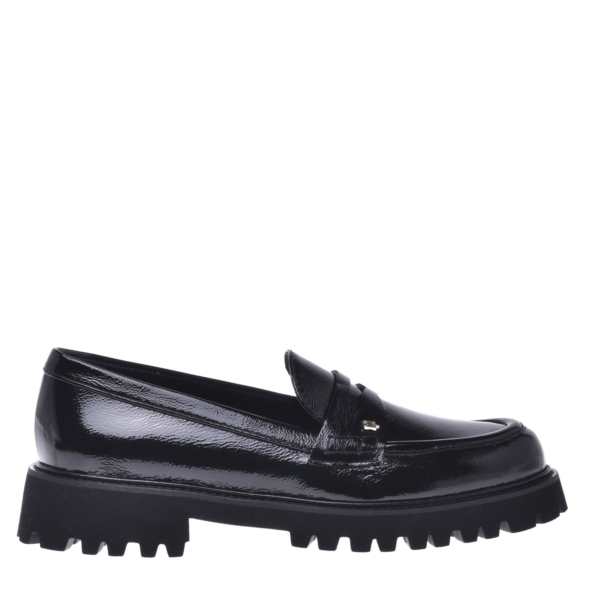 Black Naplak leather loafers image