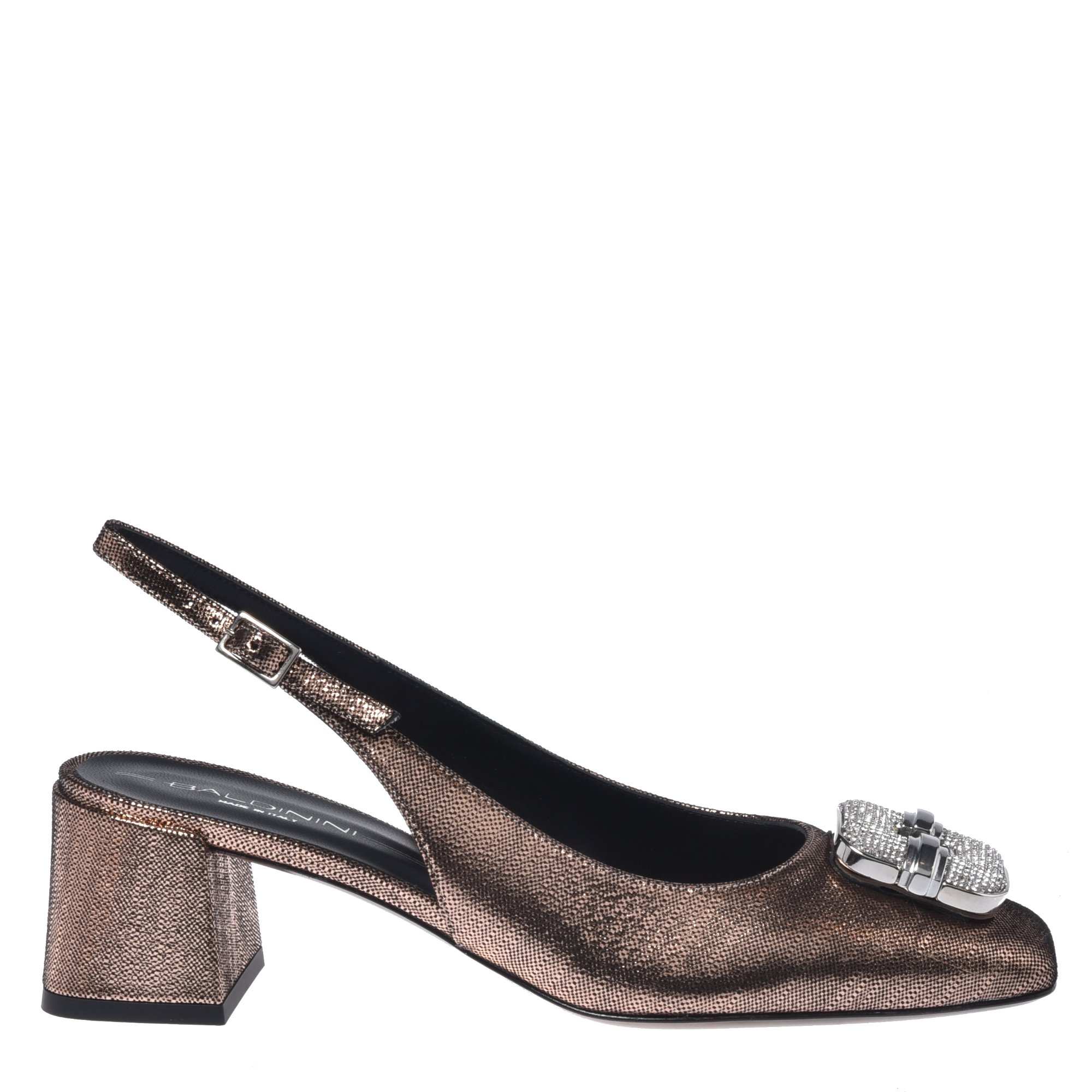 Metallic bronze suede slingbacks image