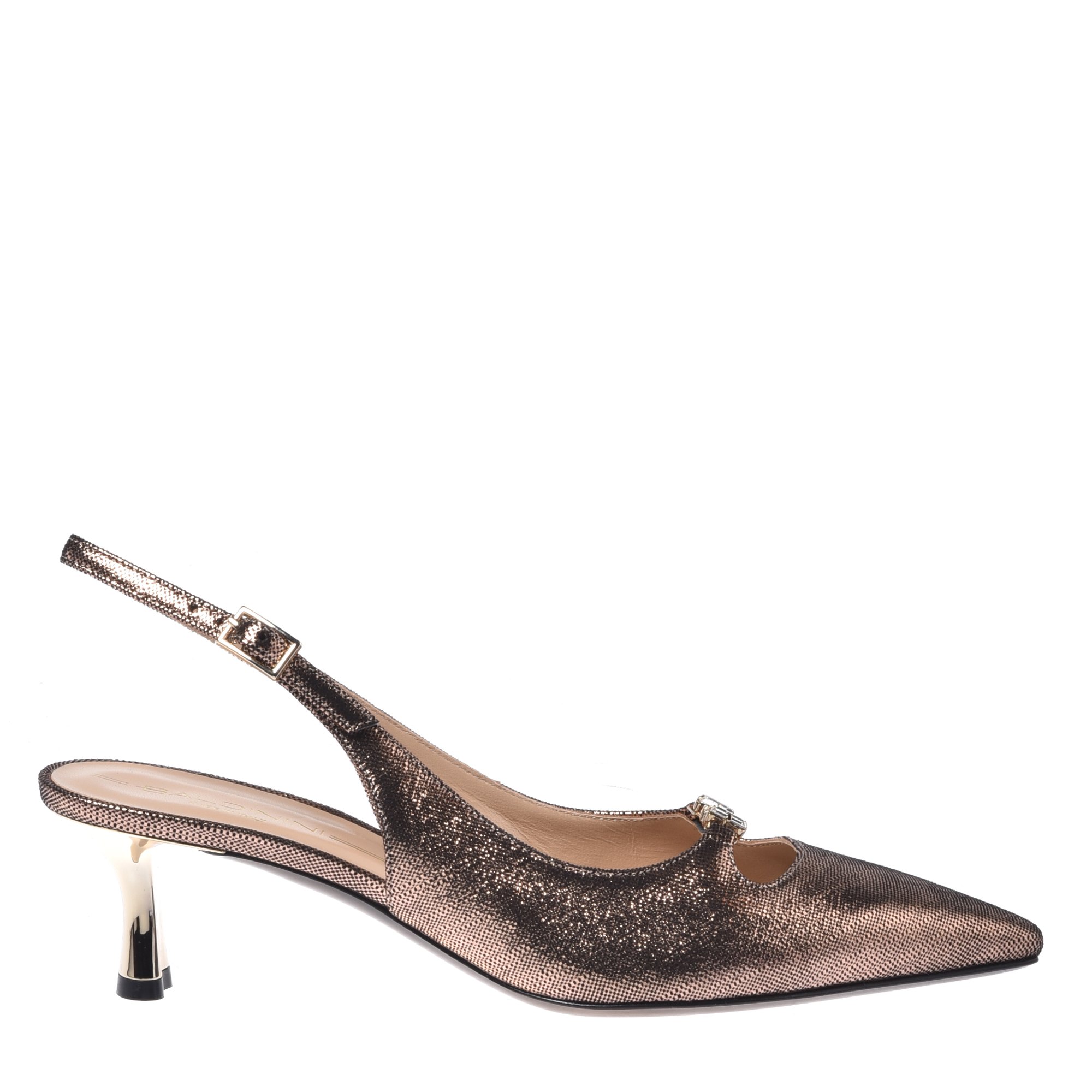 Metallic bronze suede slingbacks image