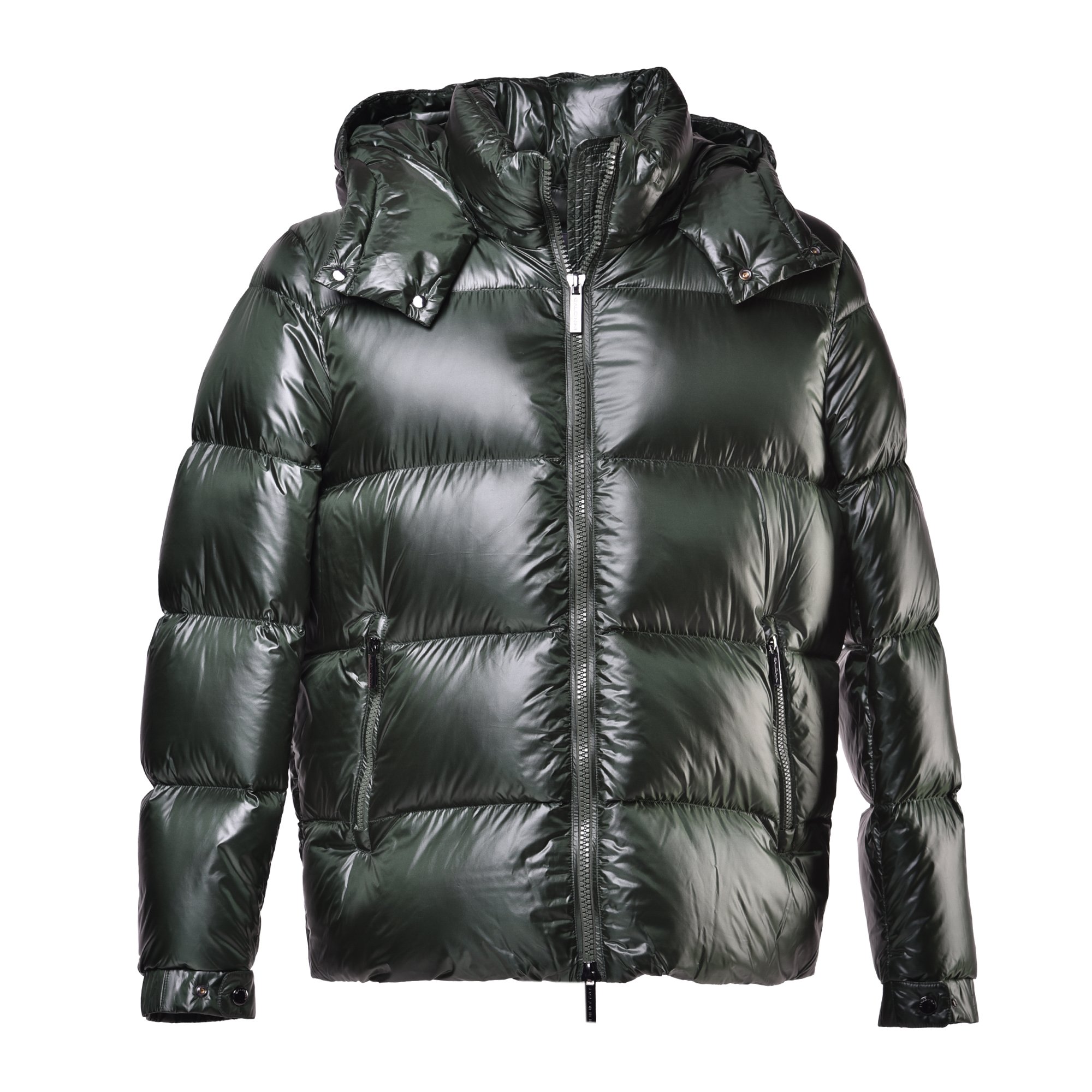 Down jacket in green nylon image