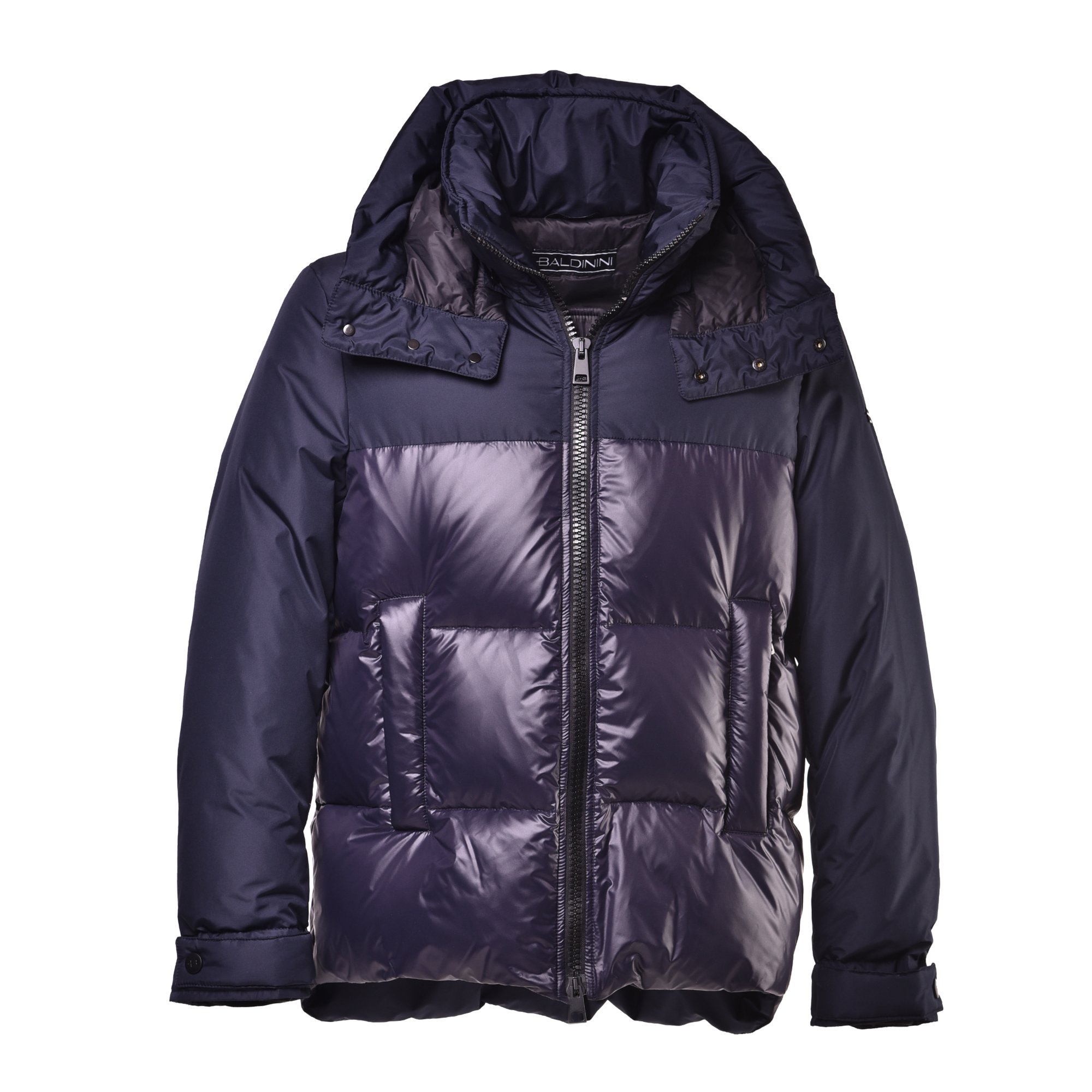 Down jacket in blue nylon image
