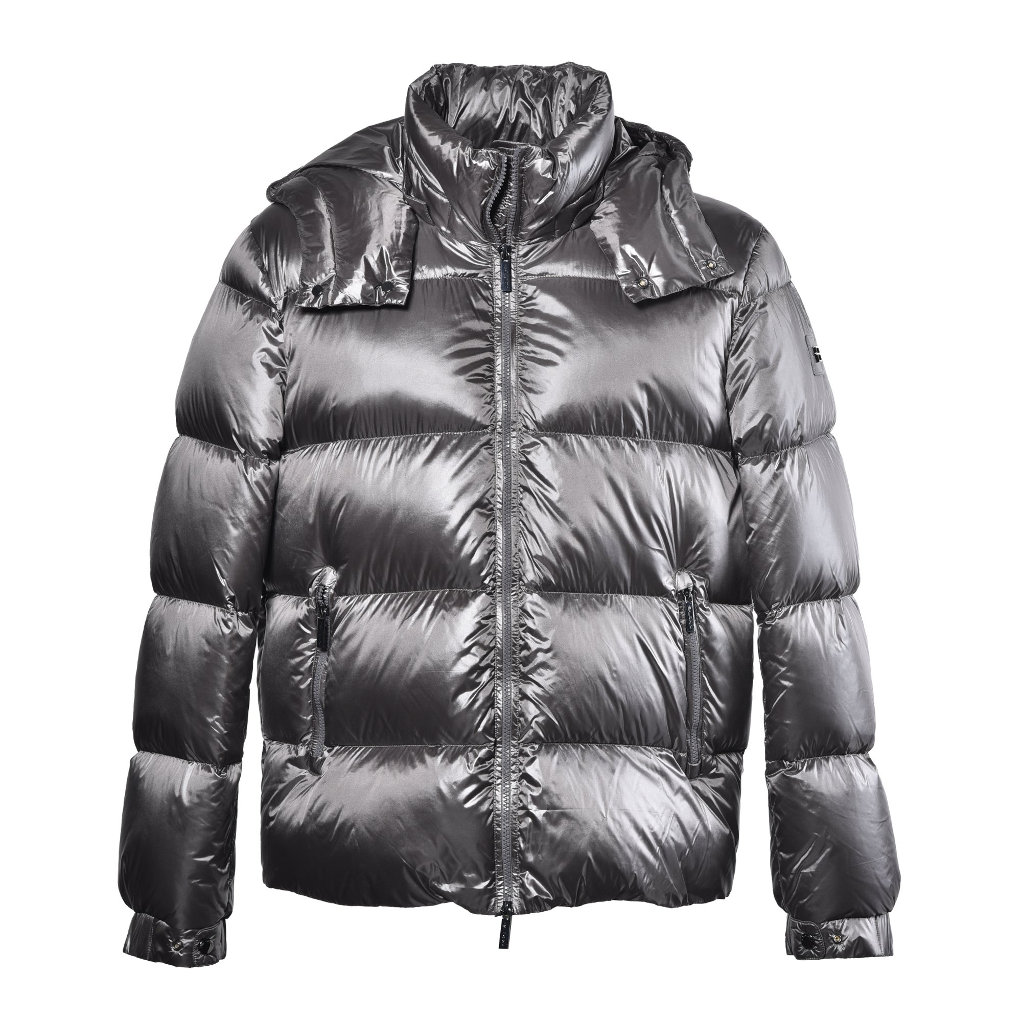 Grey nylon down jacket image