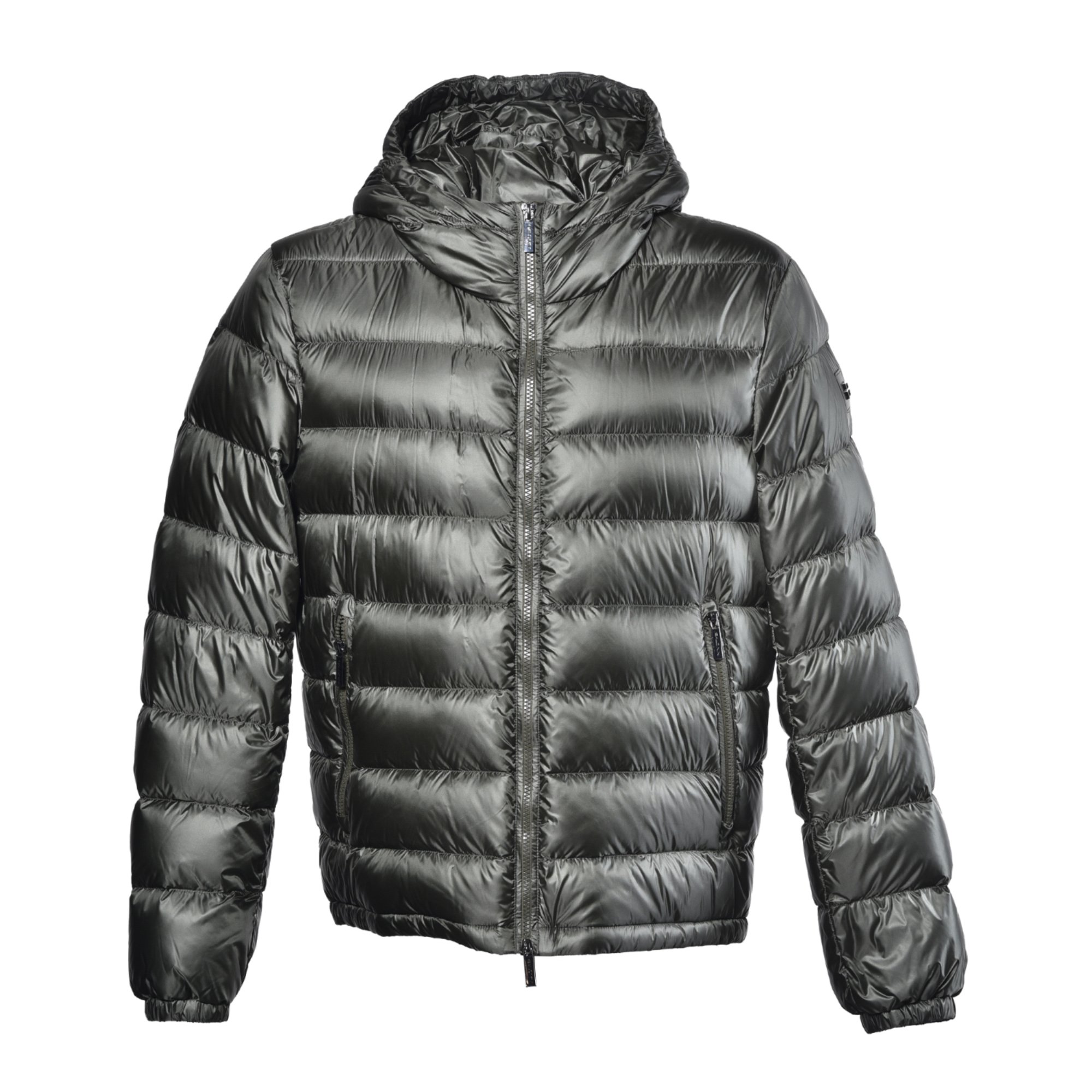 Down jacket in dark green nylon image