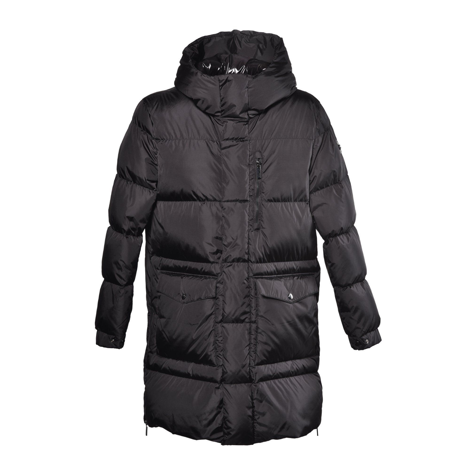 Black nylon down jacket image