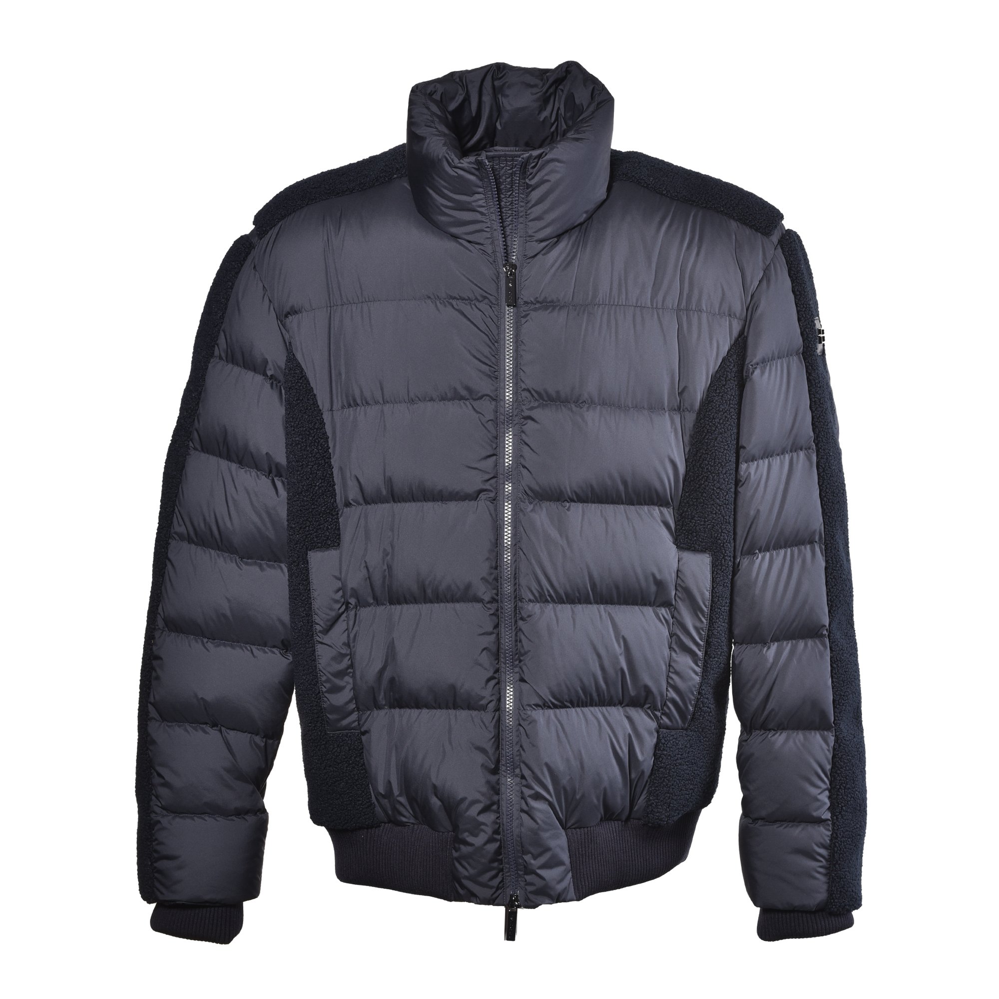 Blue nylon down jacket image