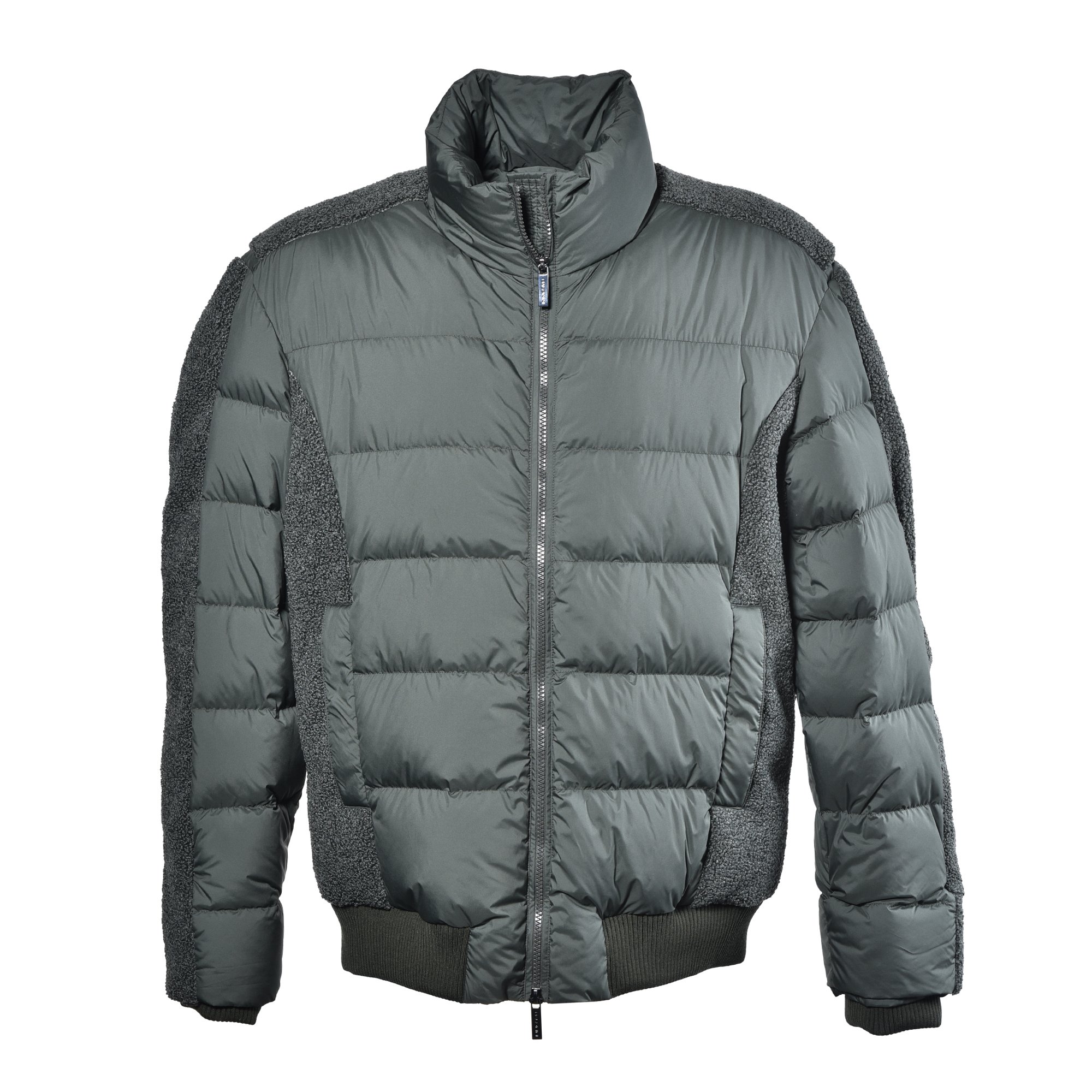 Green nylon down jacket image
