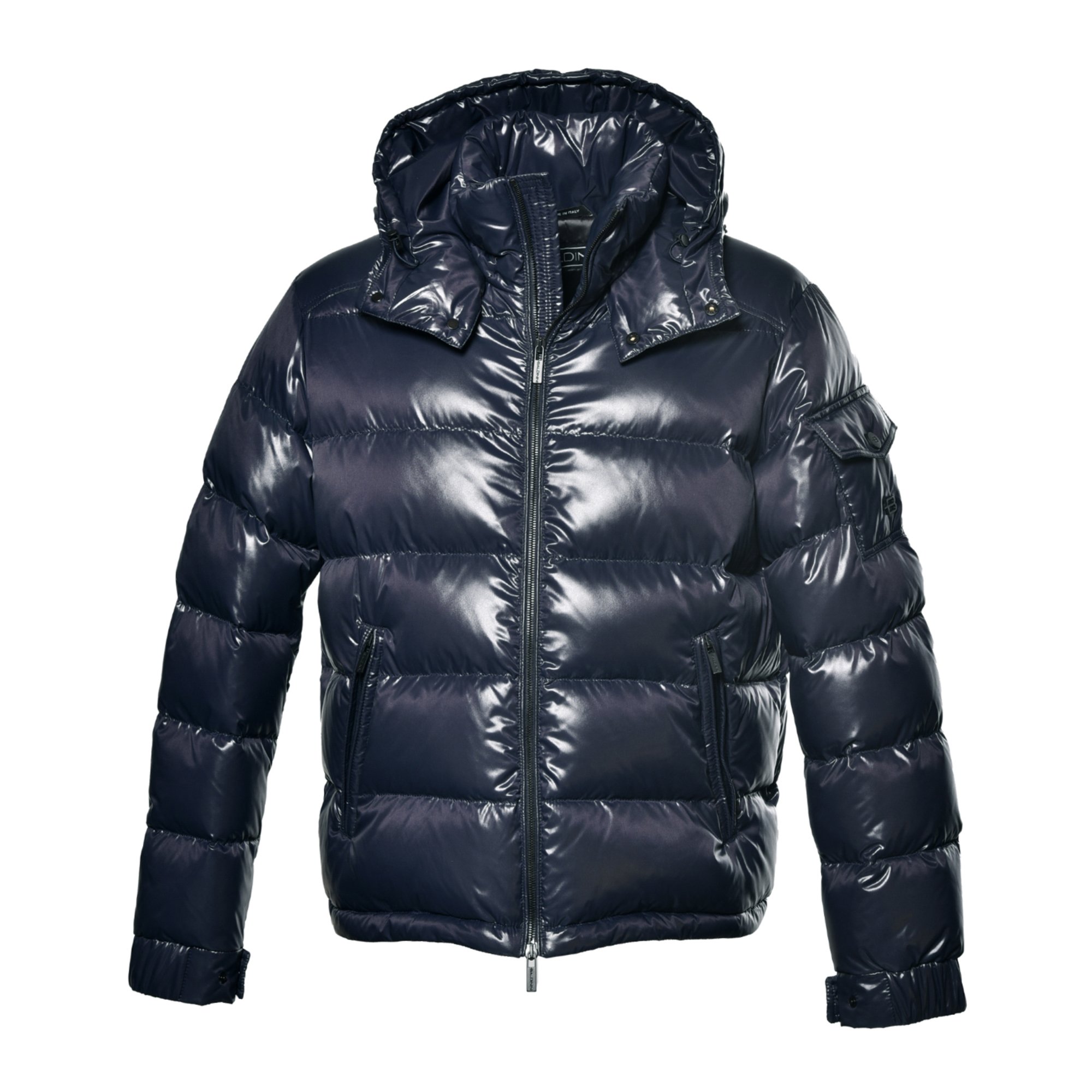 Dark blue nylon down jacket image