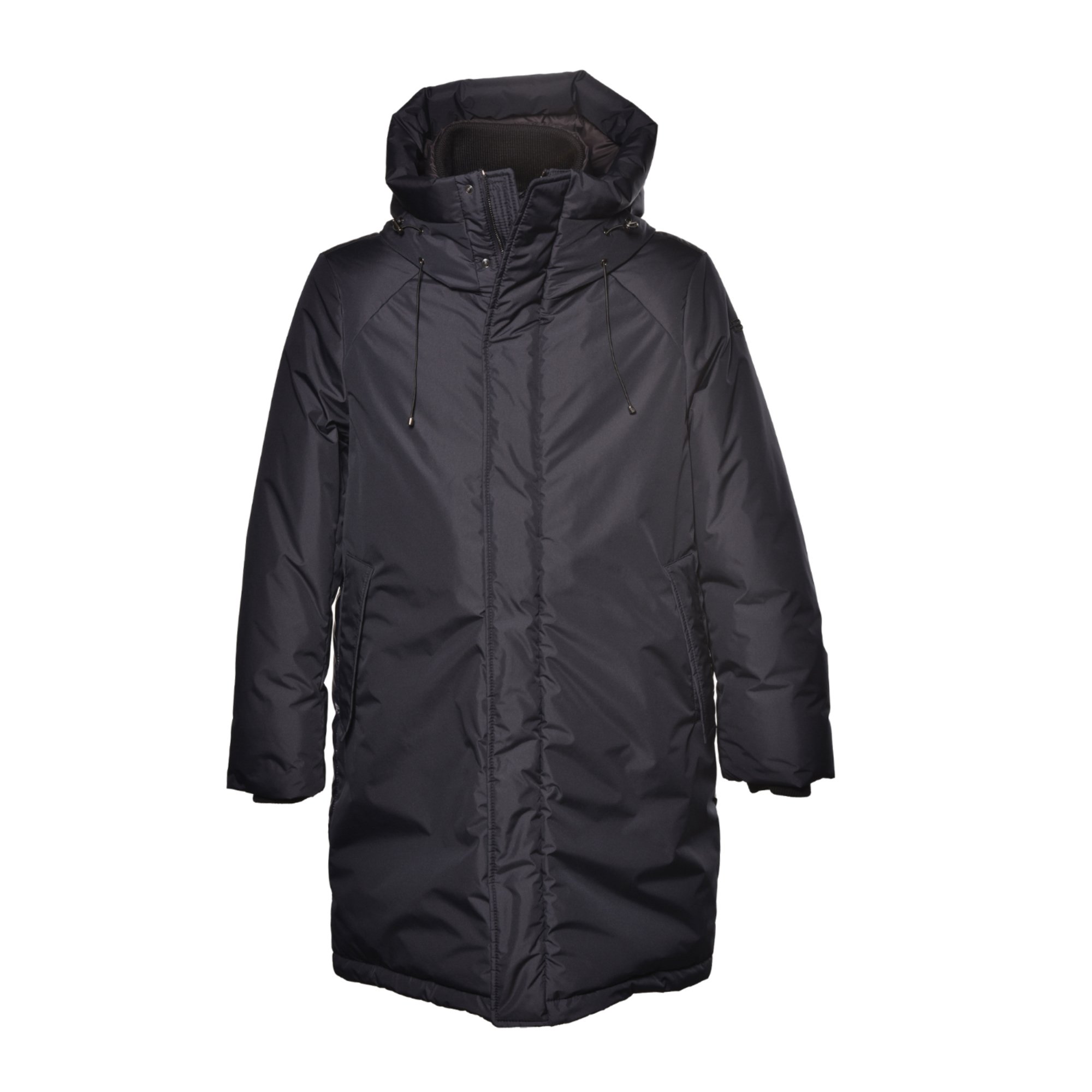 Dark blue nylon down jacket image