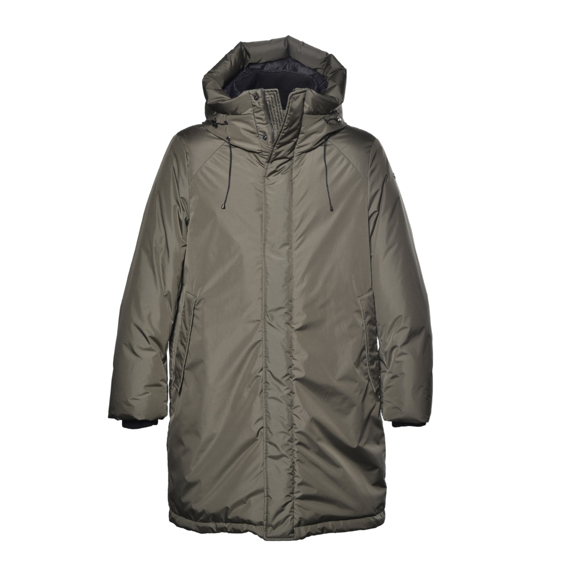 Down jacket in dark green nylon image