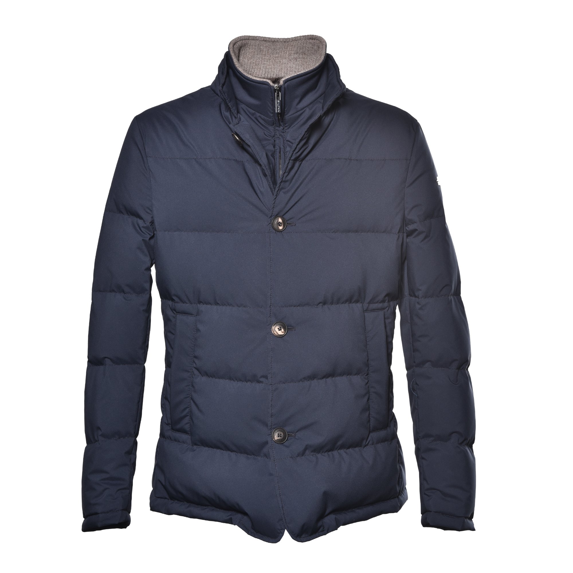 Blue fabric down jacket image