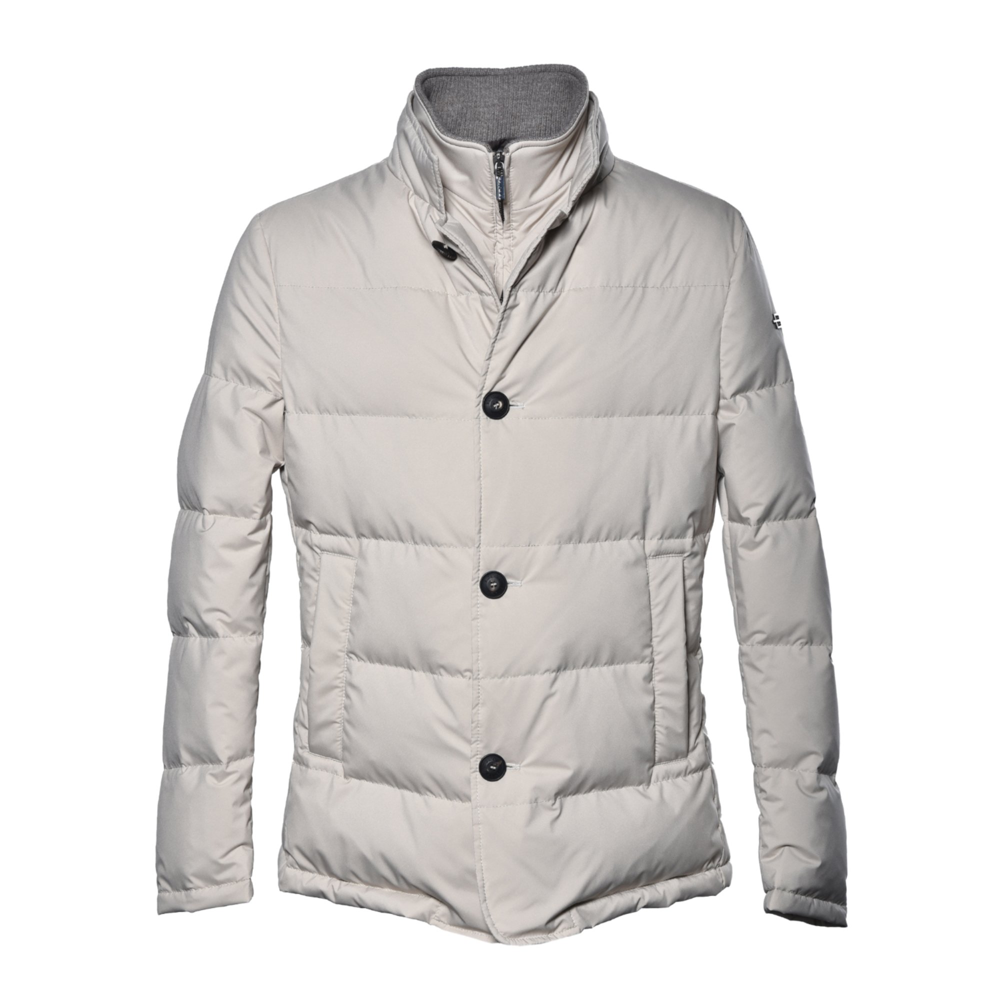 Down jacket in off white fabric image