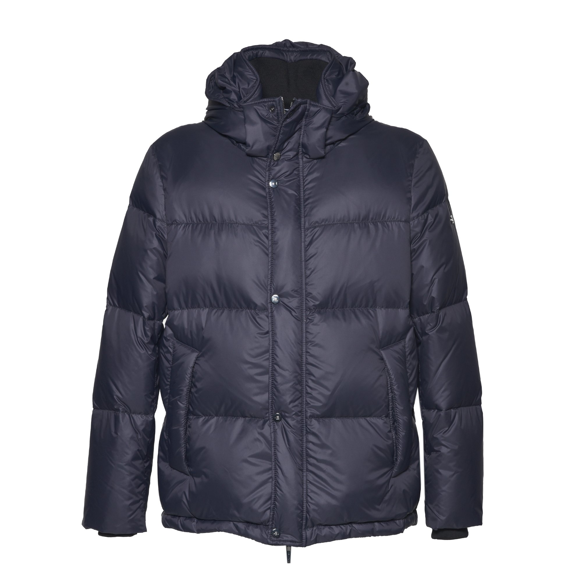 Dark blue nylon down jacket image
