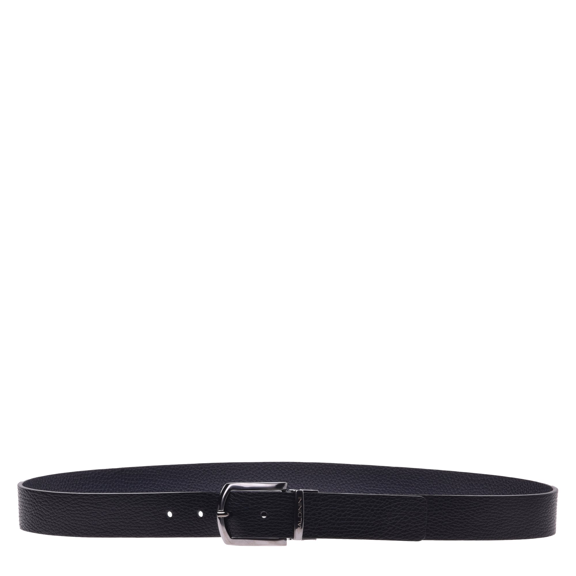 Reversible belt in blue and black tumbled leather image