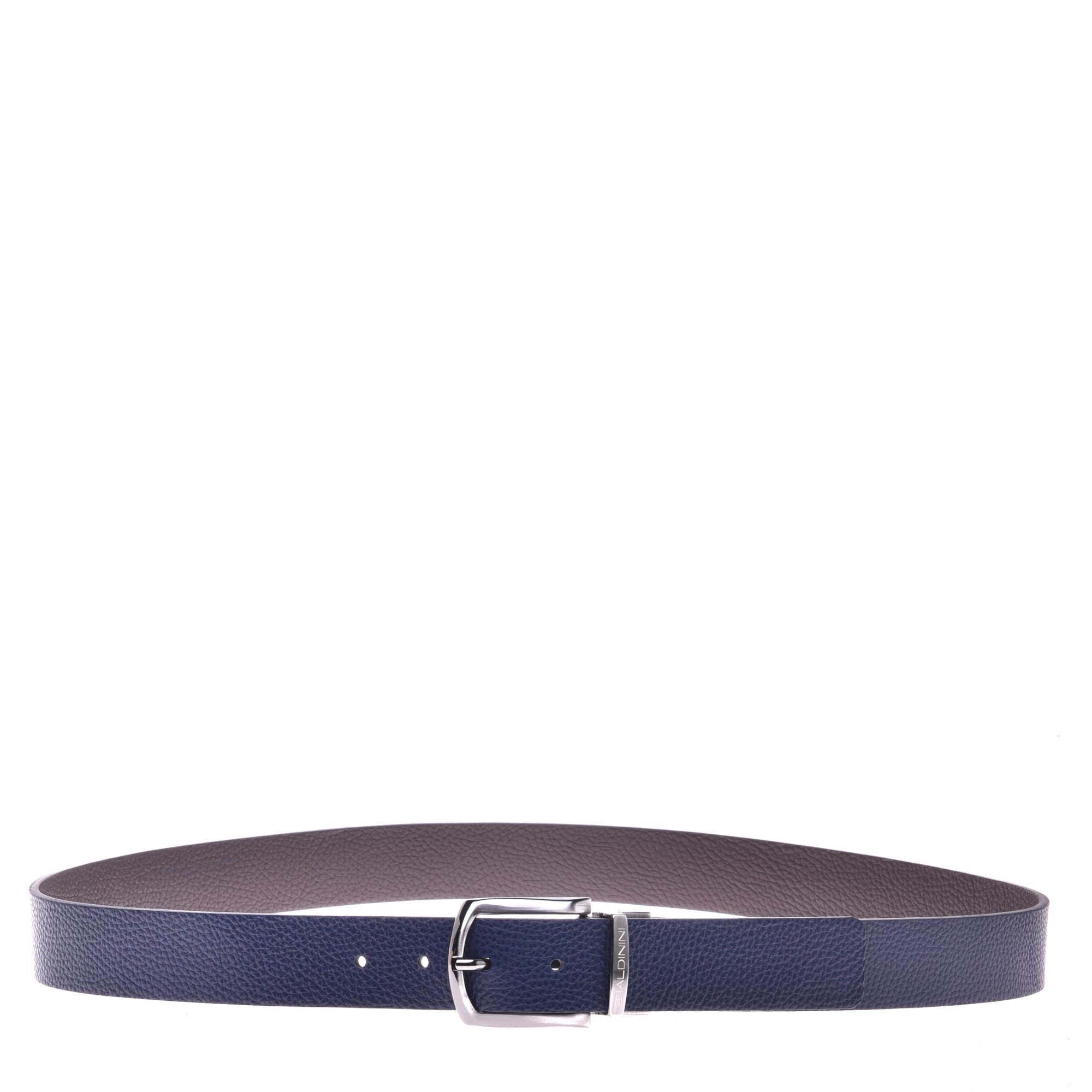 Reversible blue and dark brown tumbled belt image