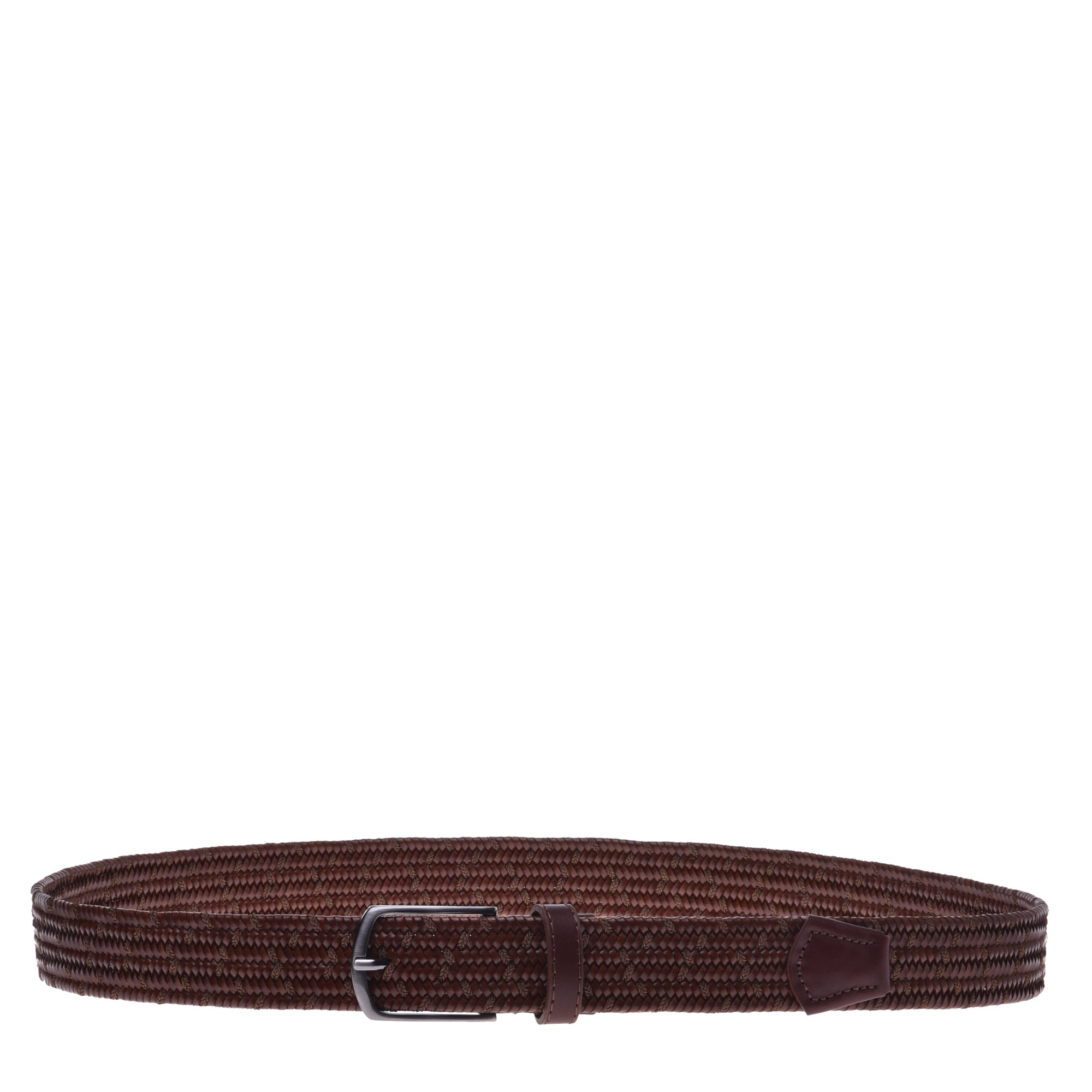 Brown woven leather belt image