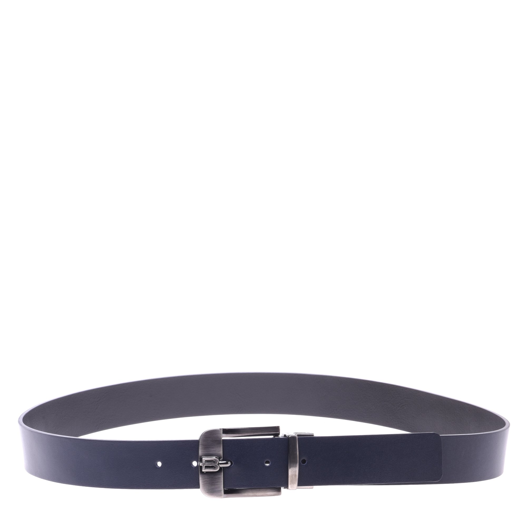Reversible black and blue leather belt image