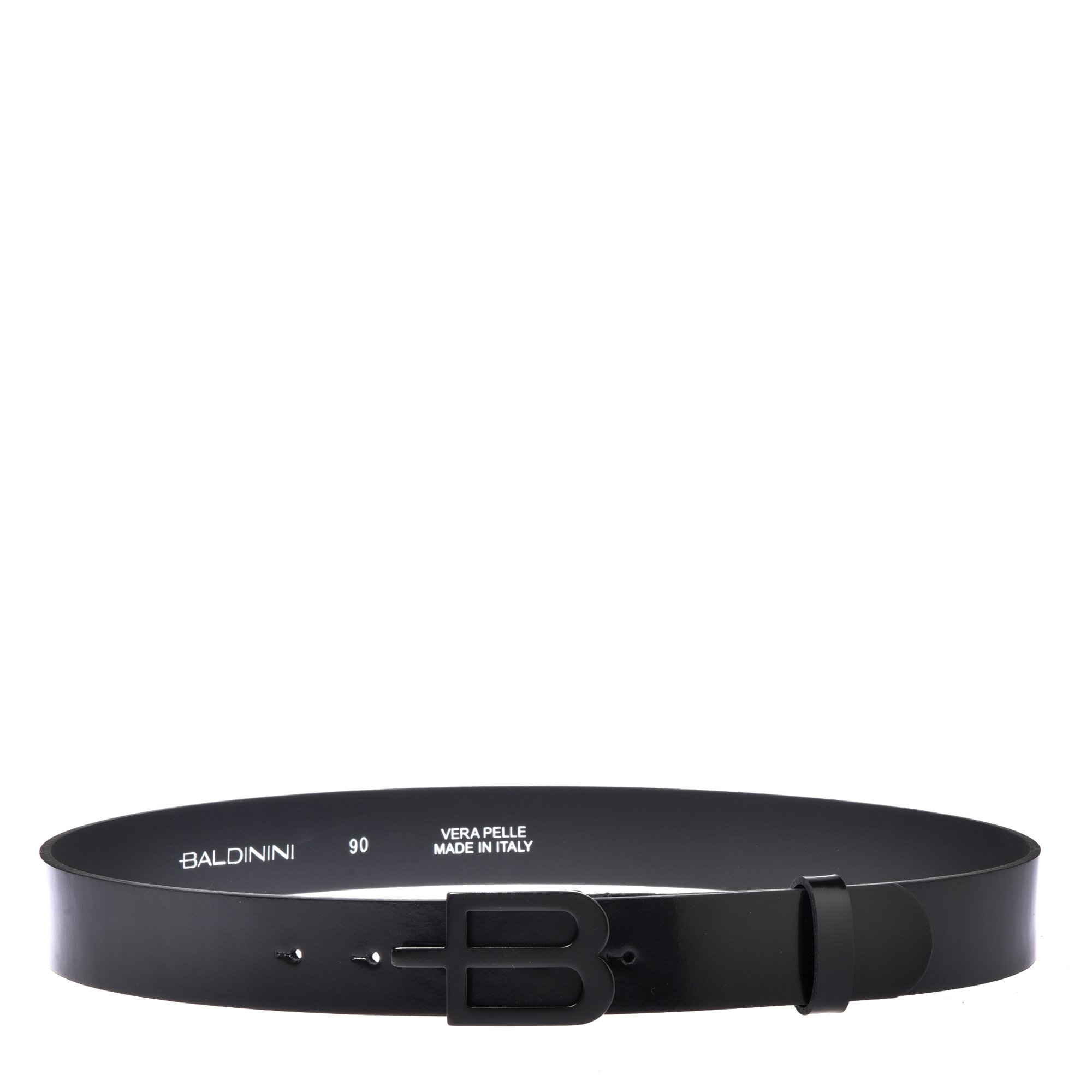 Black brushed leather belt image