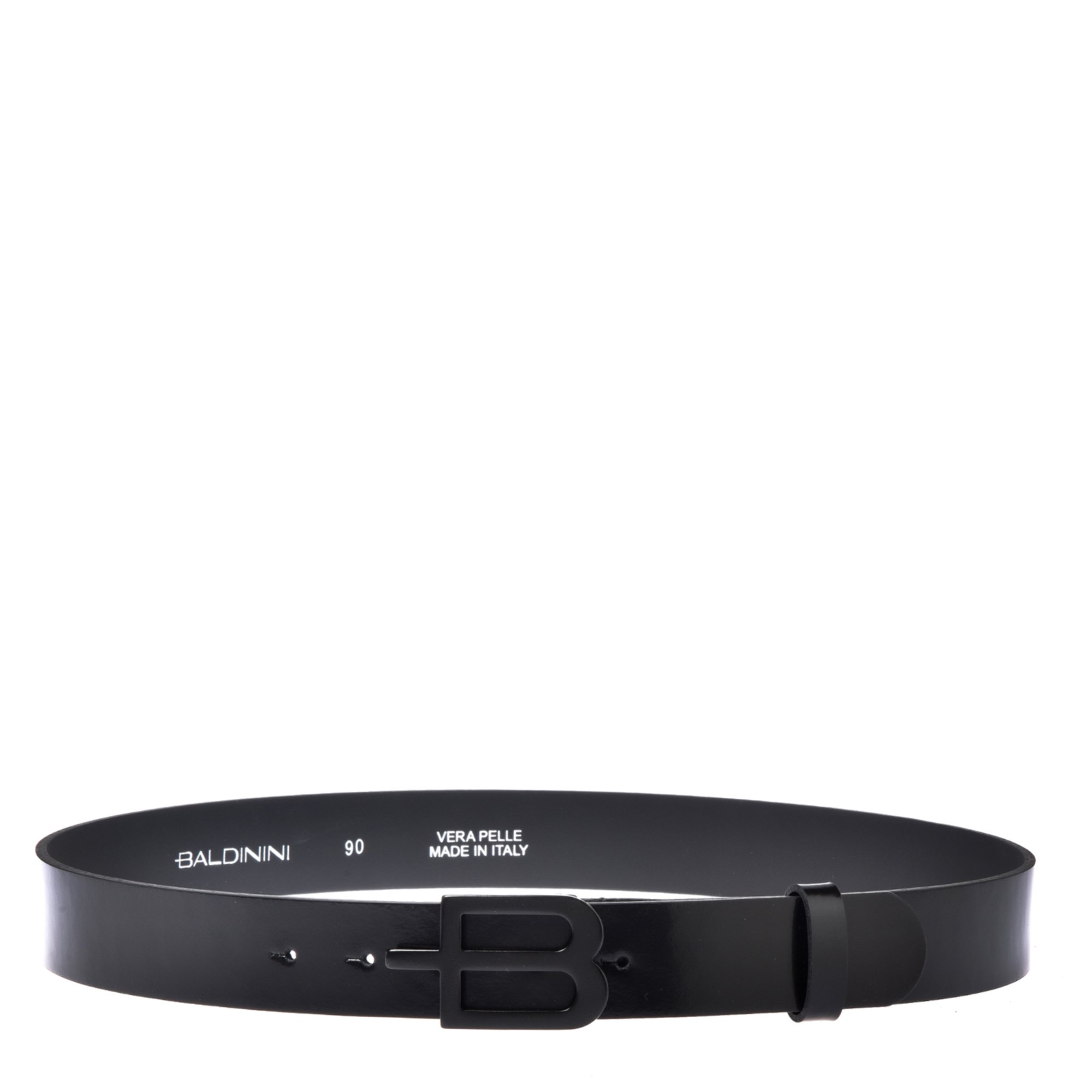 Black brushed leather belt image