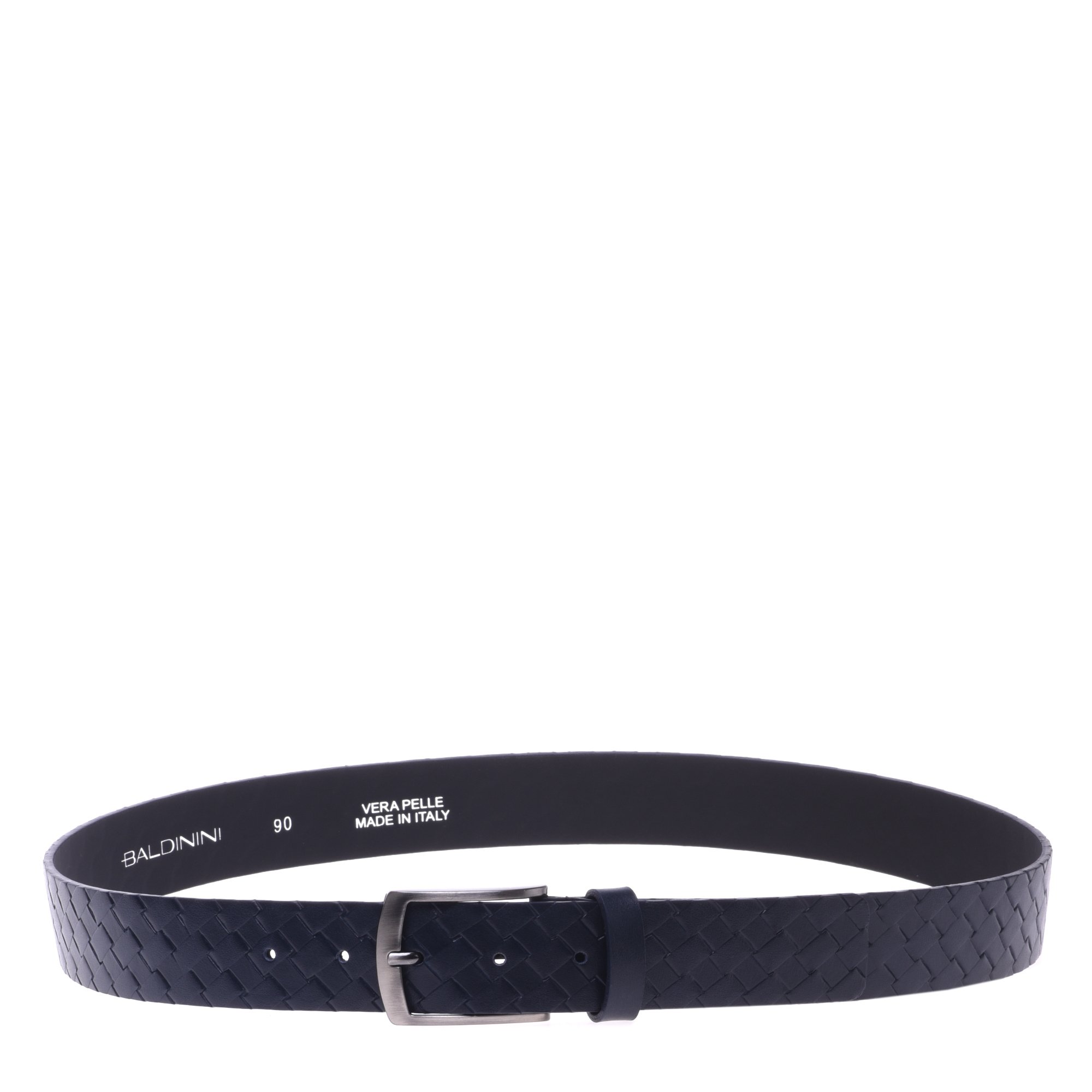 Blue woven print belt image