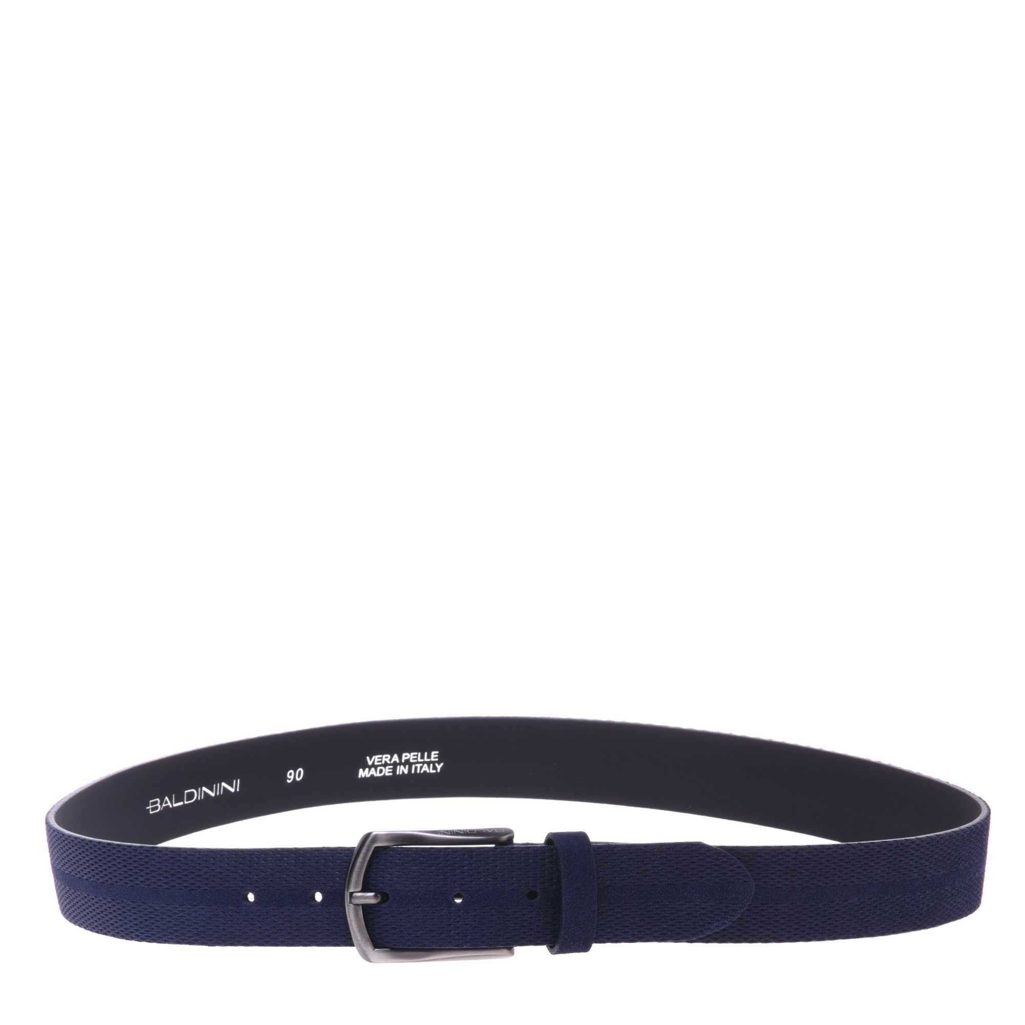 Blue printed suede belt image