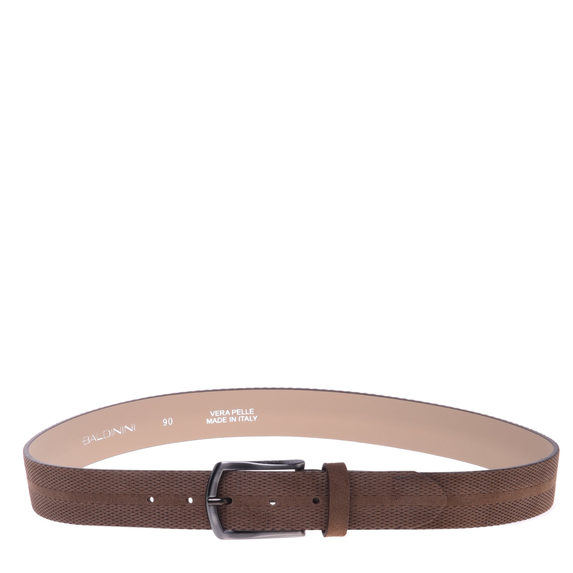 Brown printed suede belt image