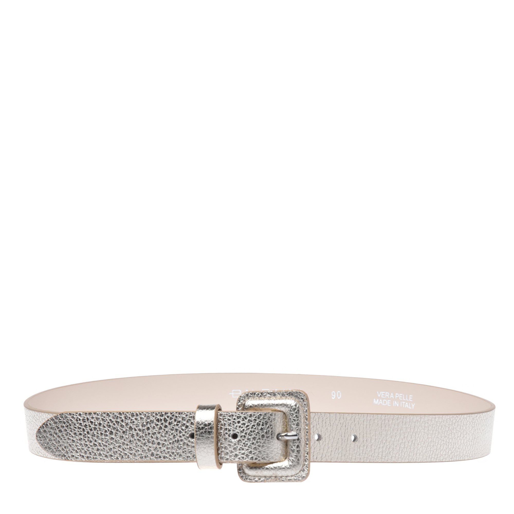 Belt in platinum tumbled leather image