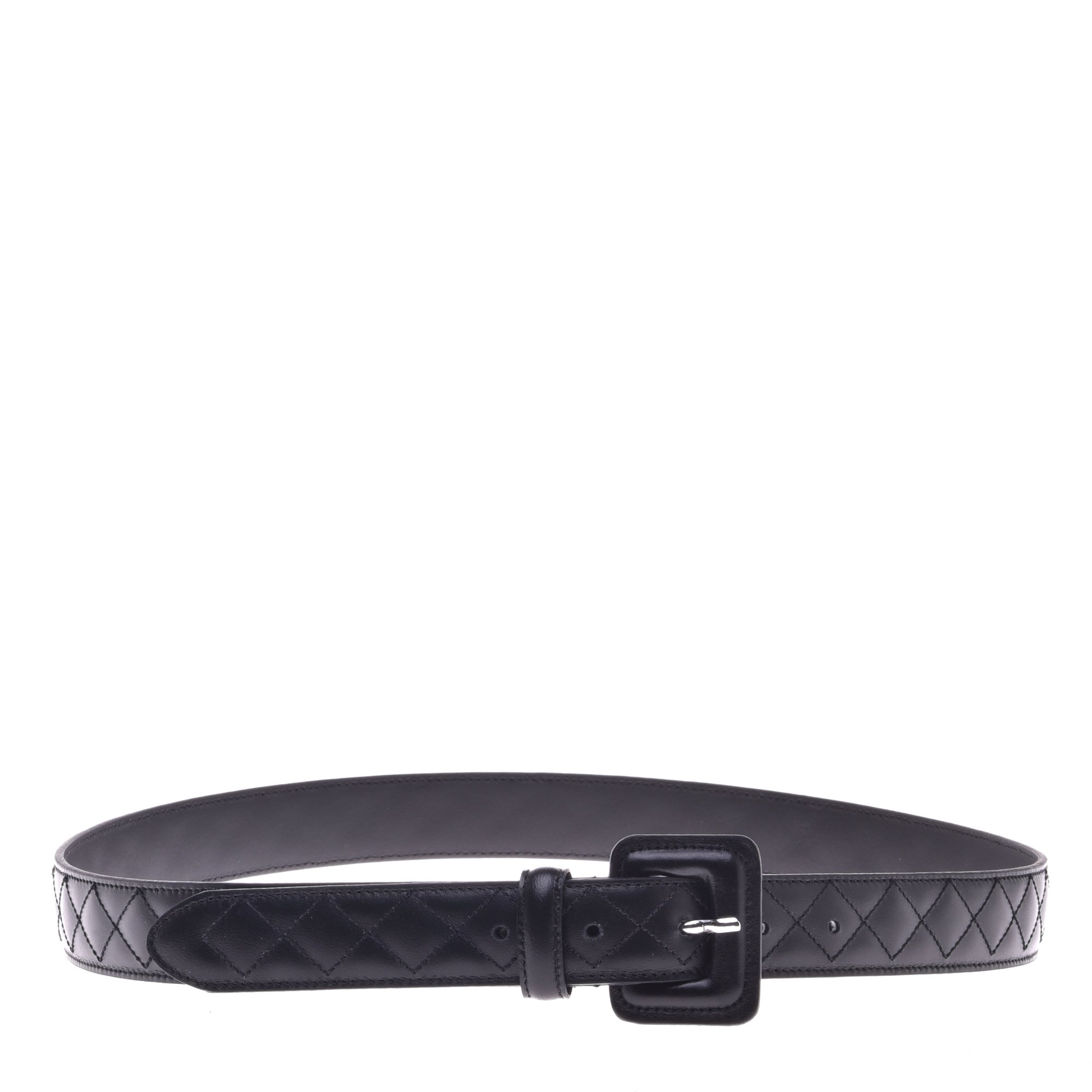 Belt in black quilted leather image
