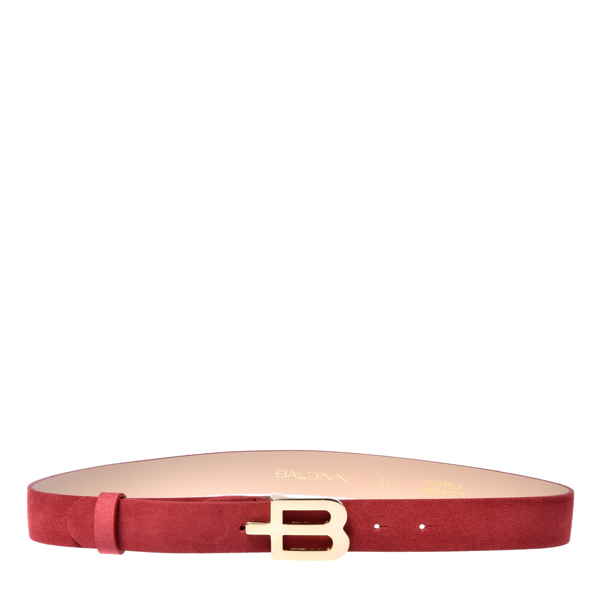 Red suede leather belt image