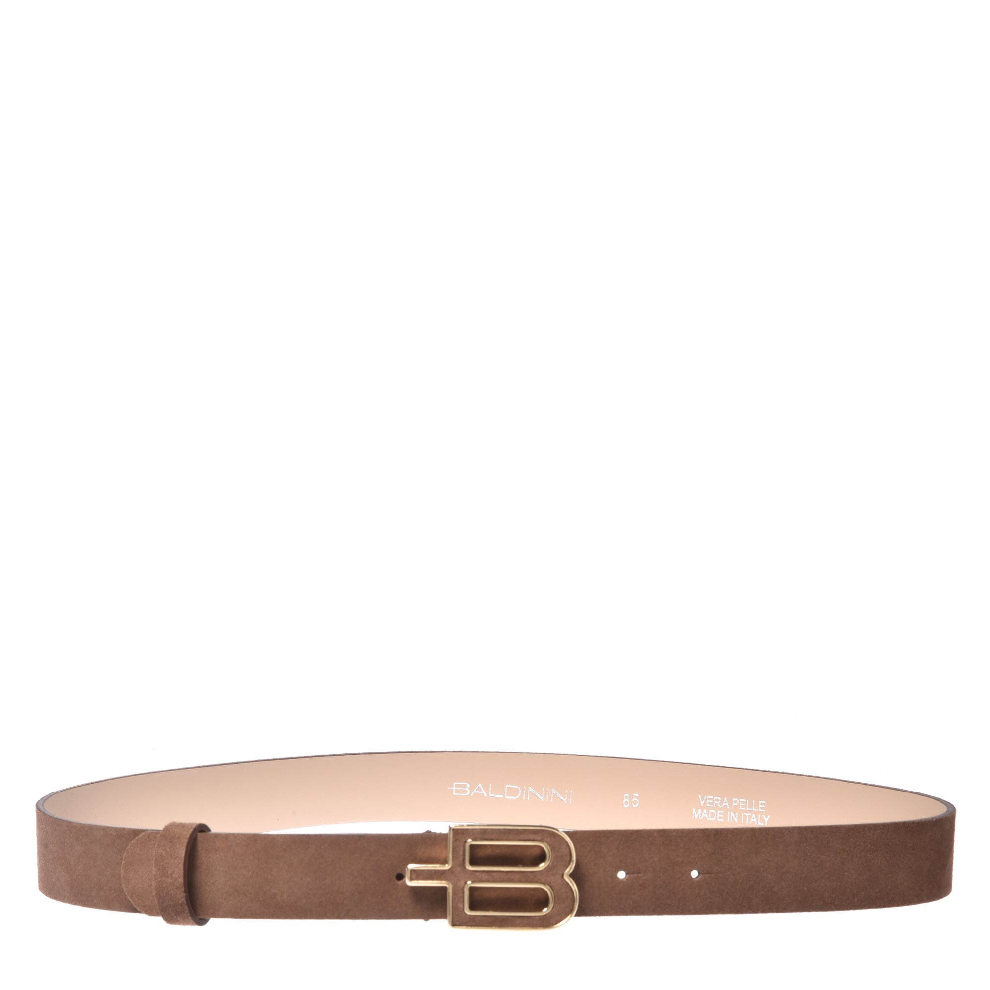 Taupe suede leather belt image