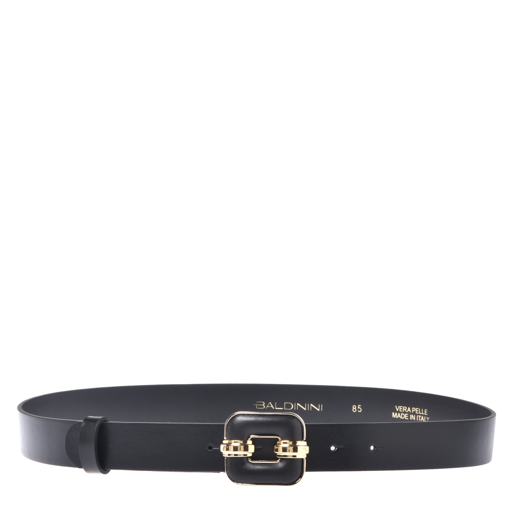 Black leather belt image