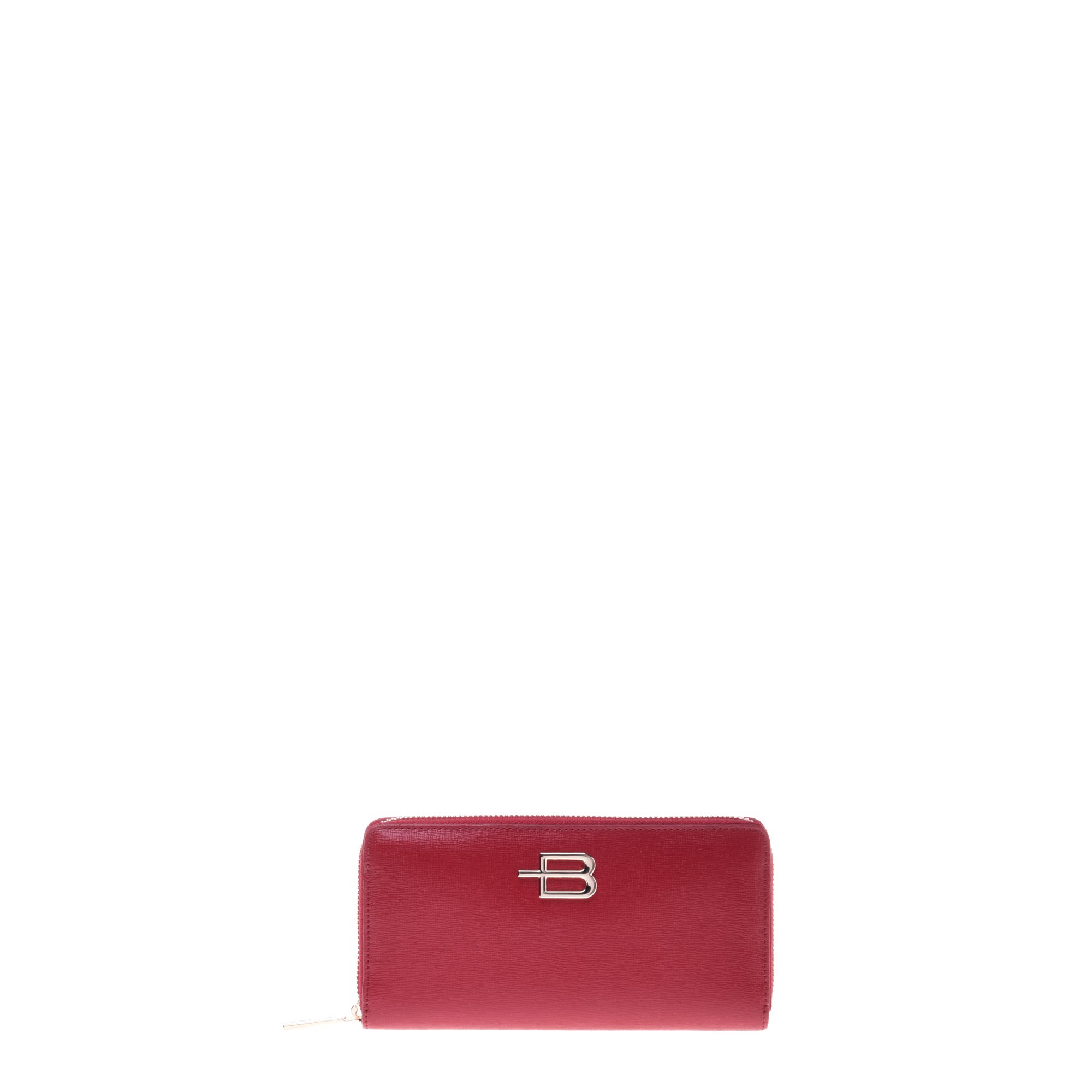 Red saffiano wallet with zip image