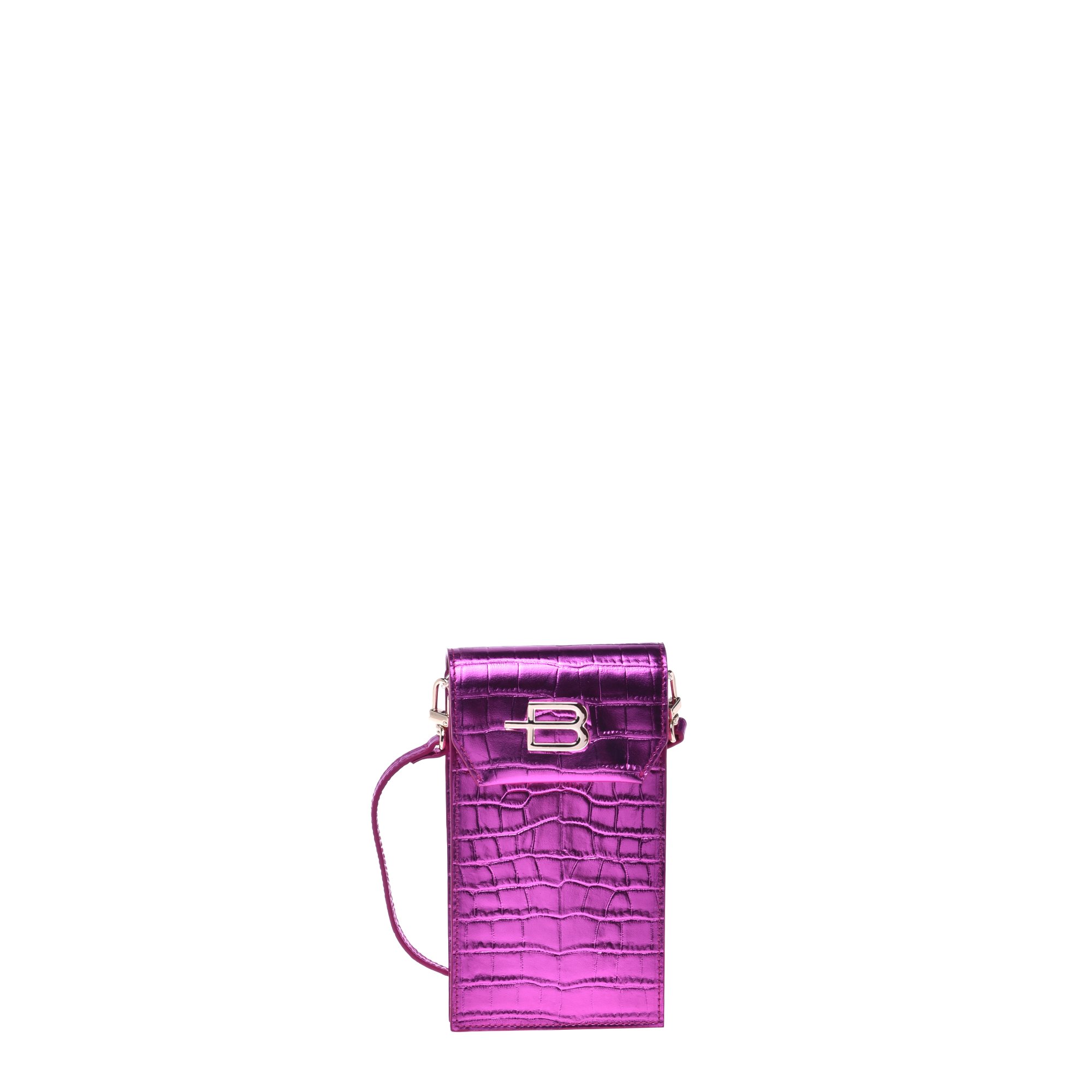 Mobile phone holder in fuchsia with laminated coconut print image