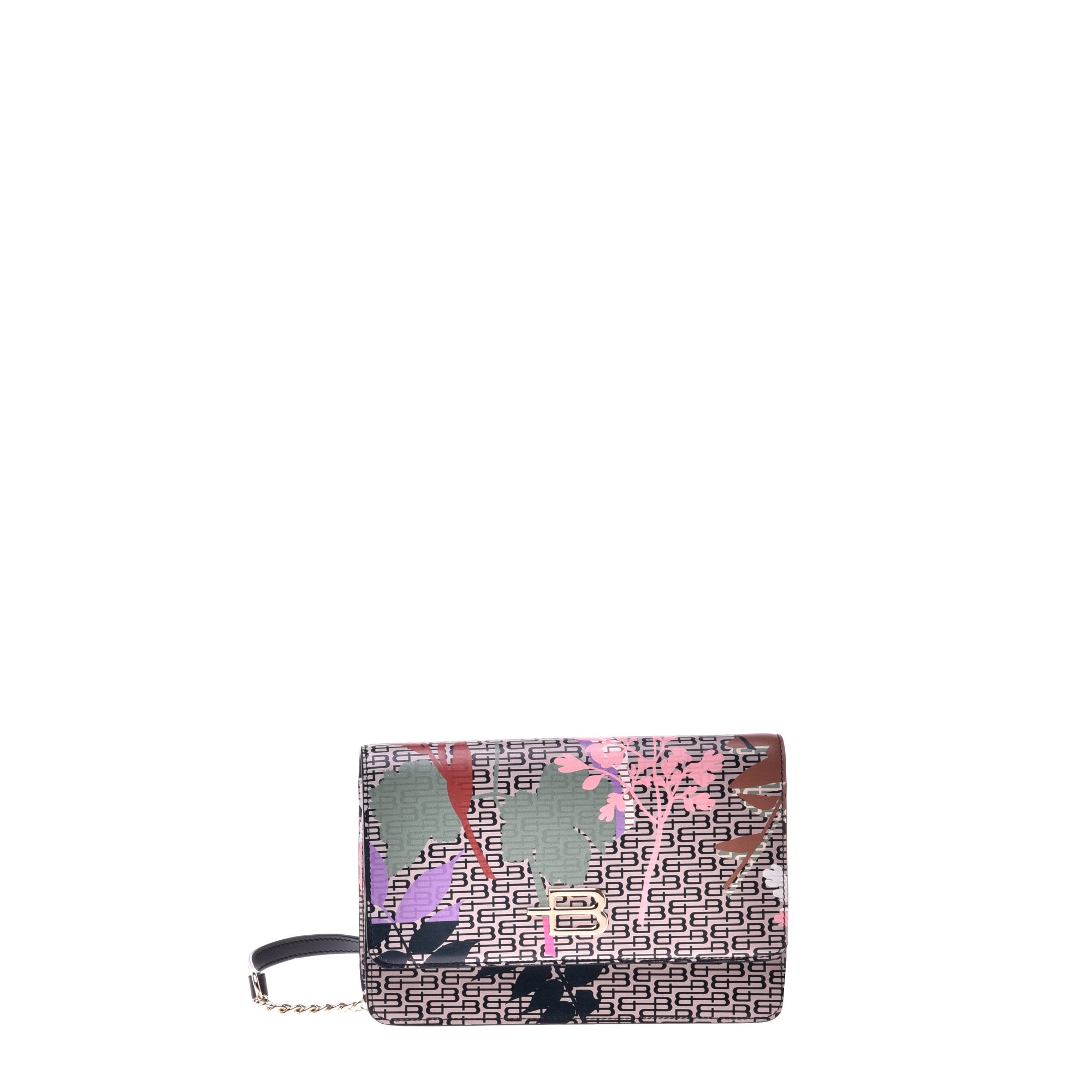 Wallet with shoulder strap in multi-coloured calfskin image