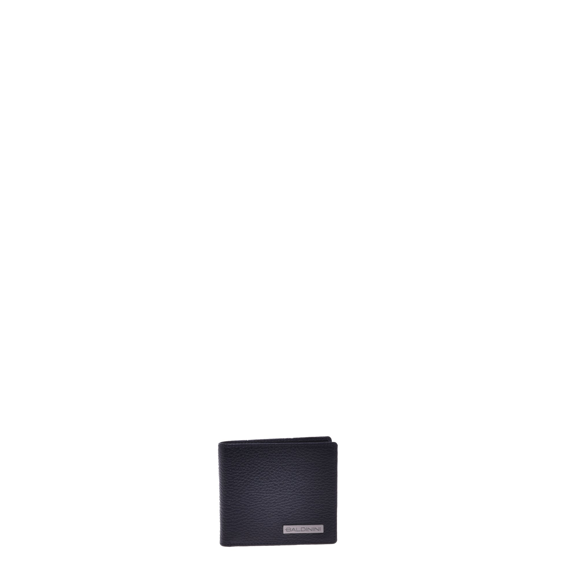 Black tumbled leather wallet image
