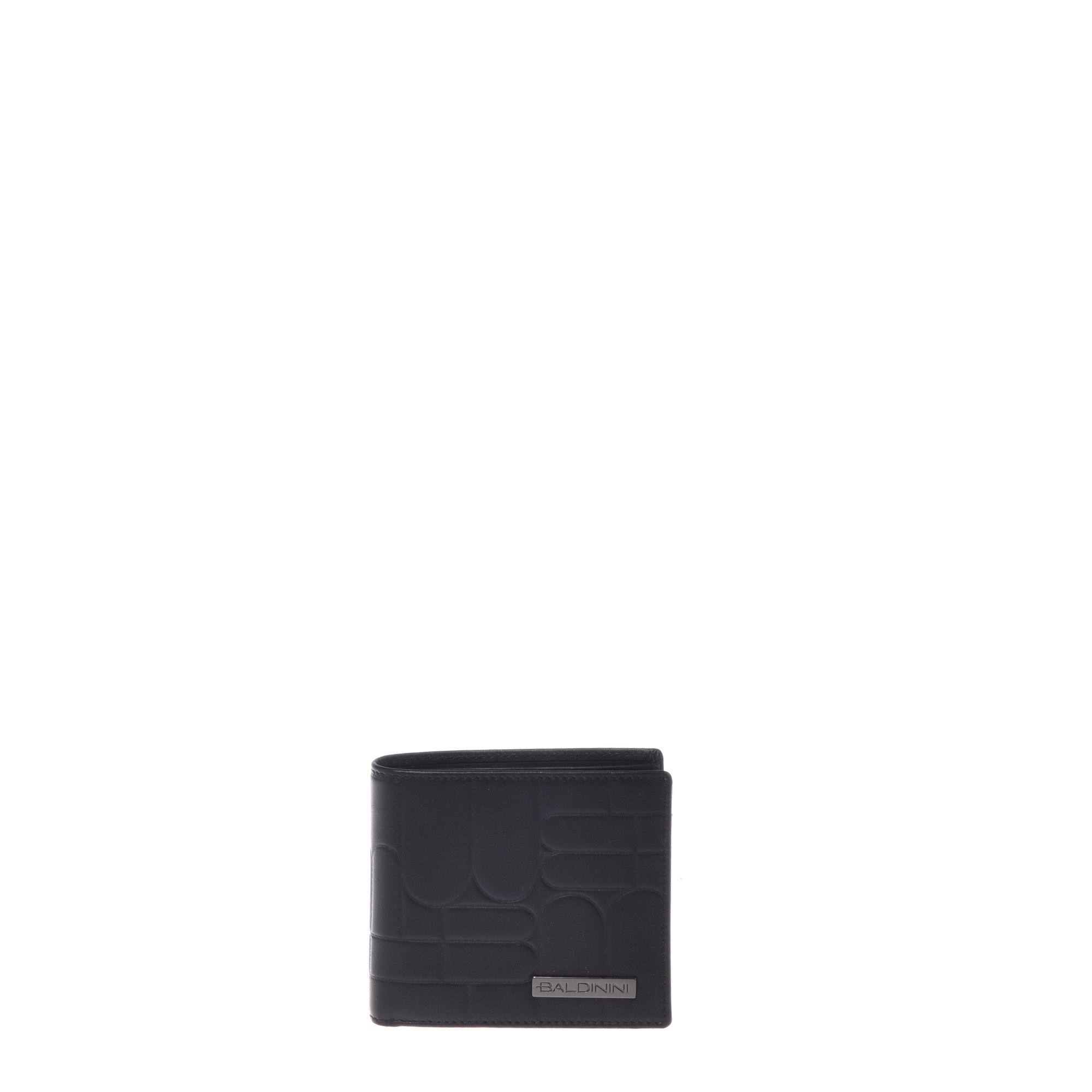Black quilted wallet with monogram image