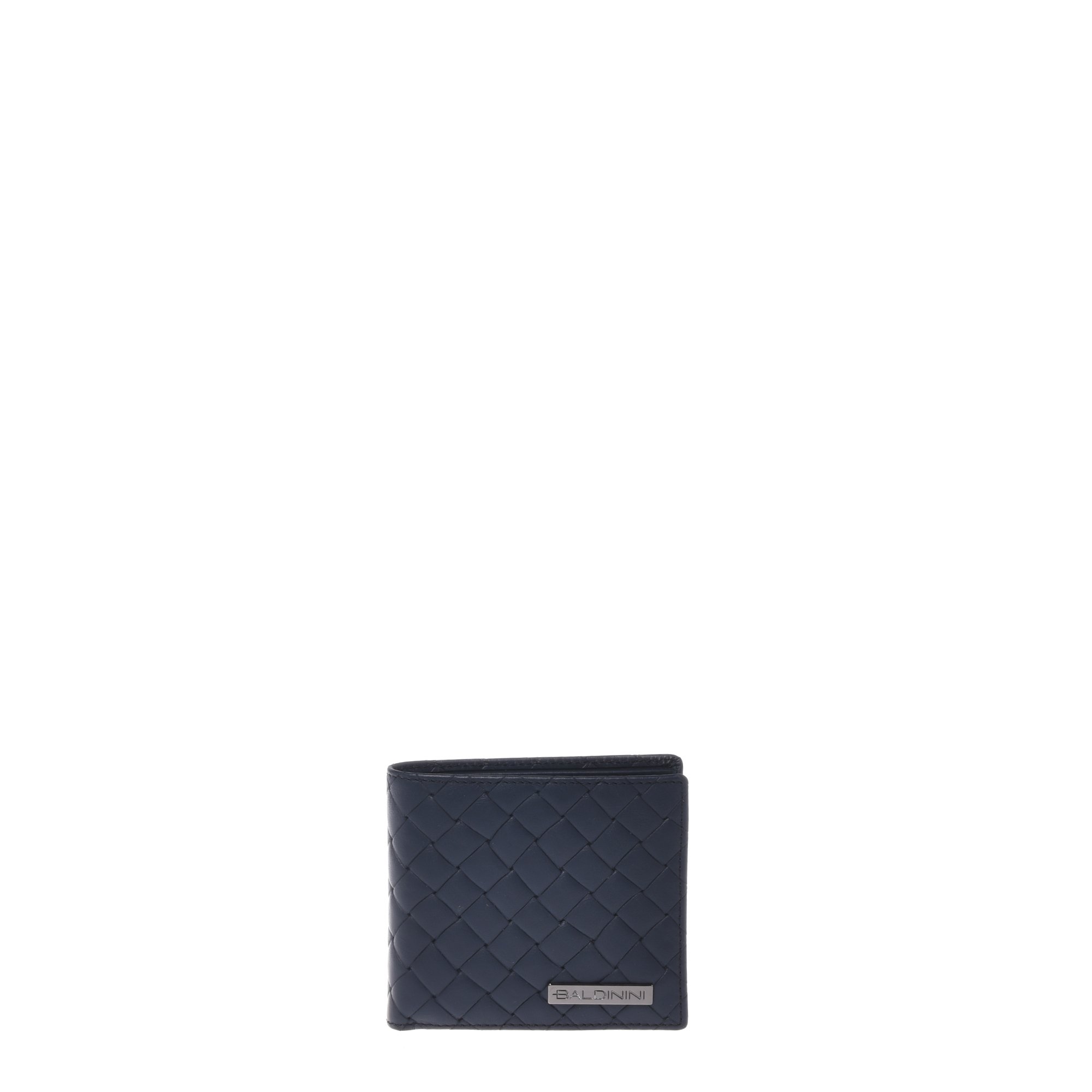 Document holder in dark blue with a woven print image