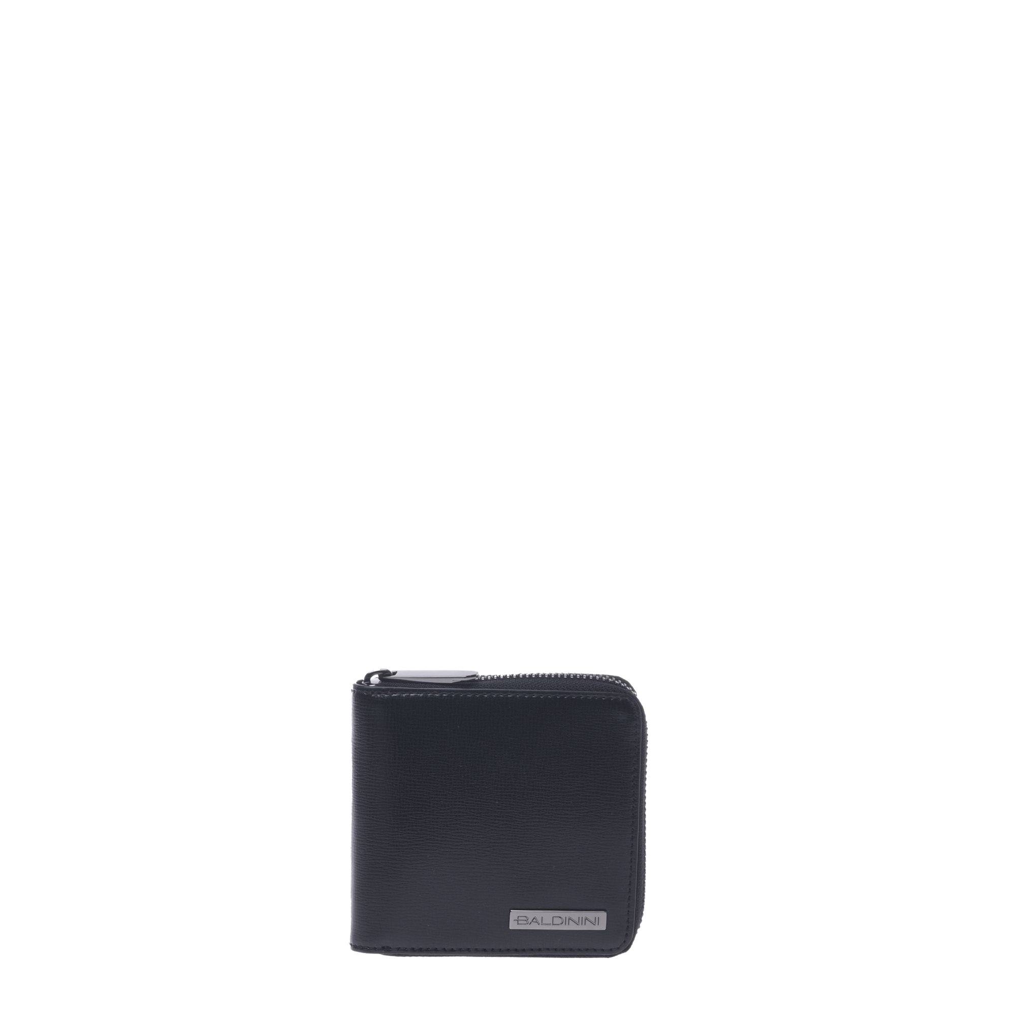 Wallet with zip in black palmellato leather image