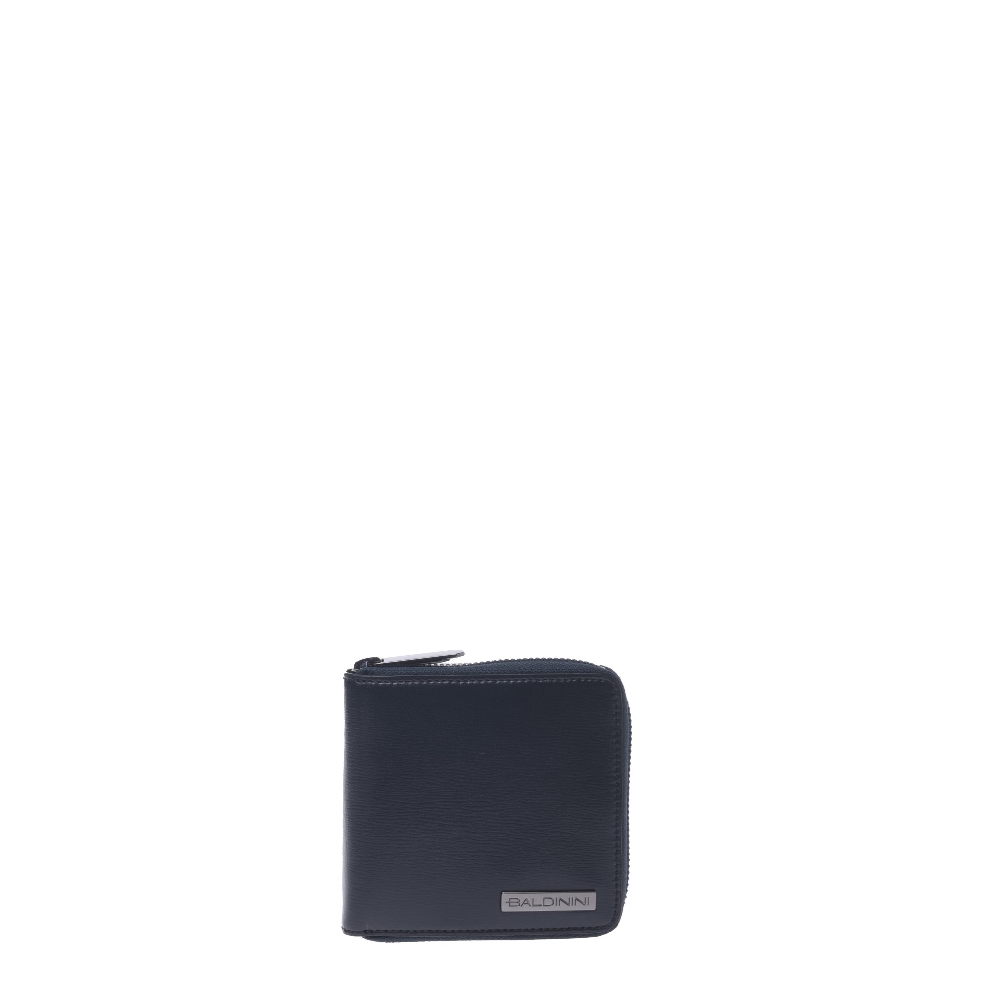 Wallet with zip in dark blue palmellato leather image