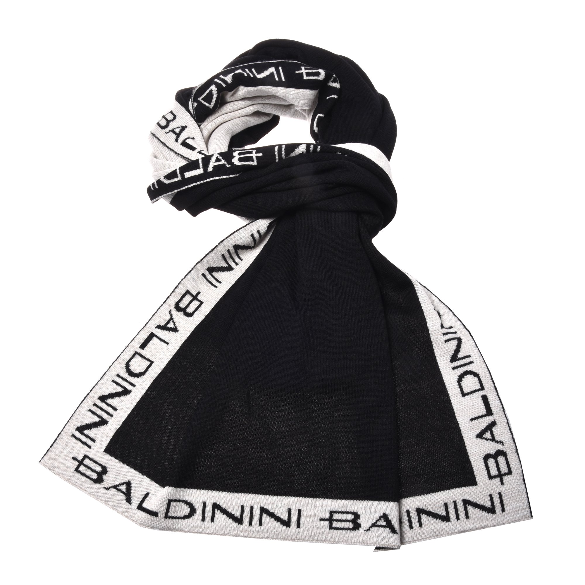 Black wool blend scarf image