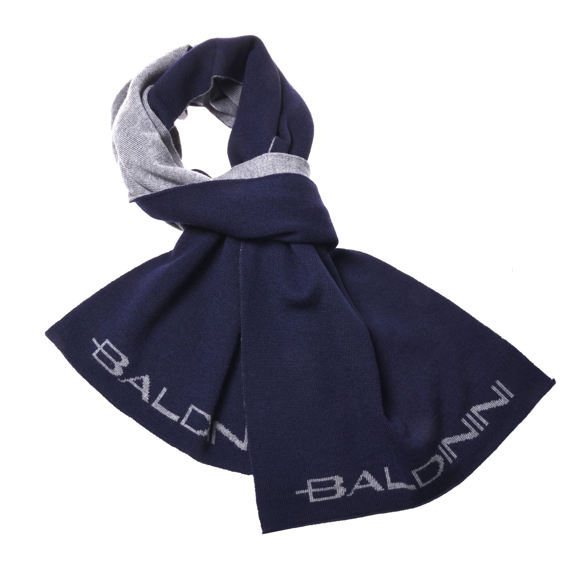 Blue and grey wool scarf image