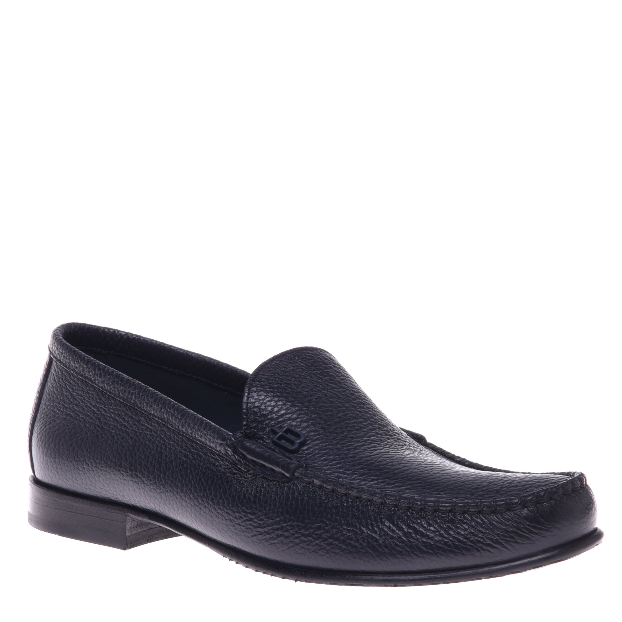 Loafer in dark blue tumbled leather image