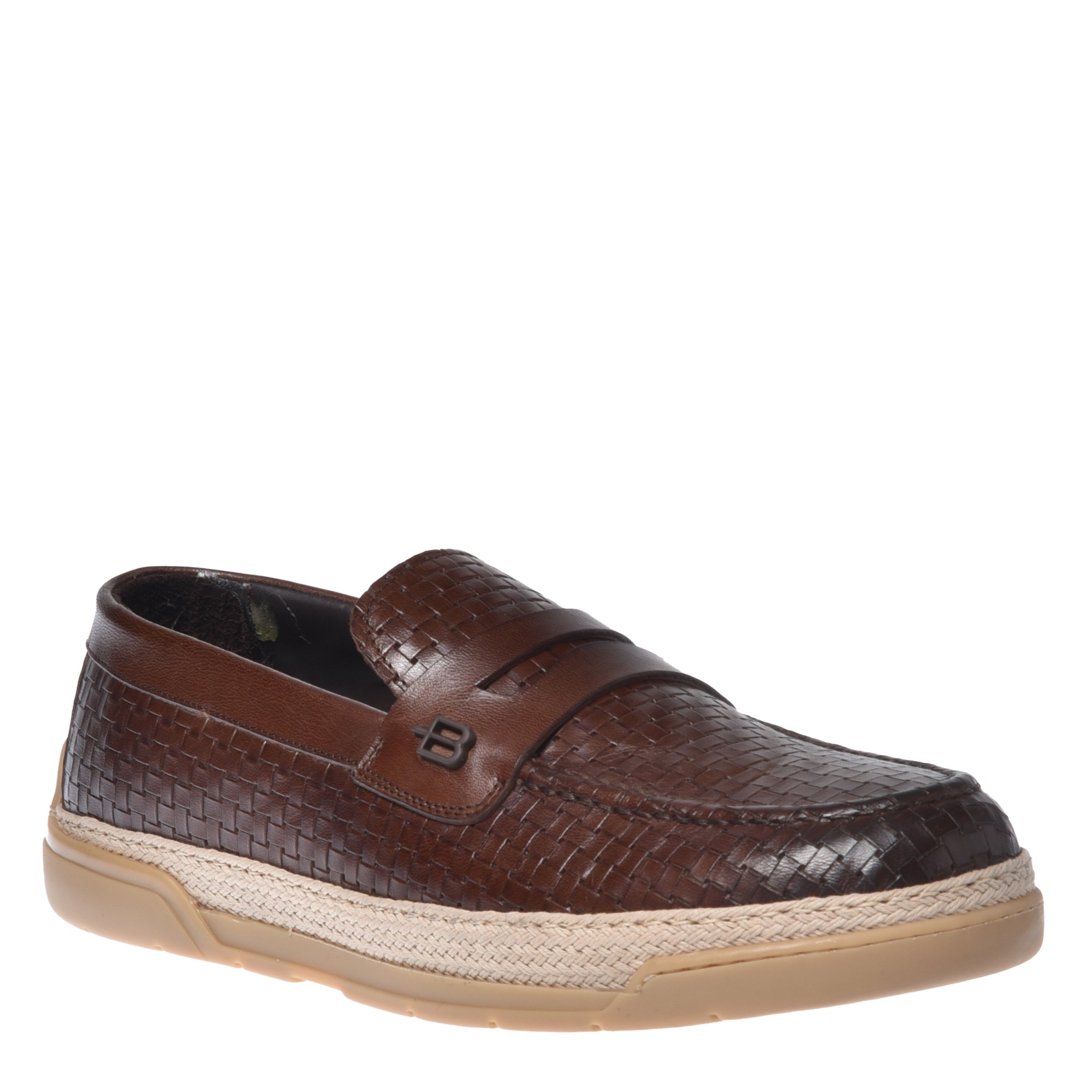 Brown woven print loafer image