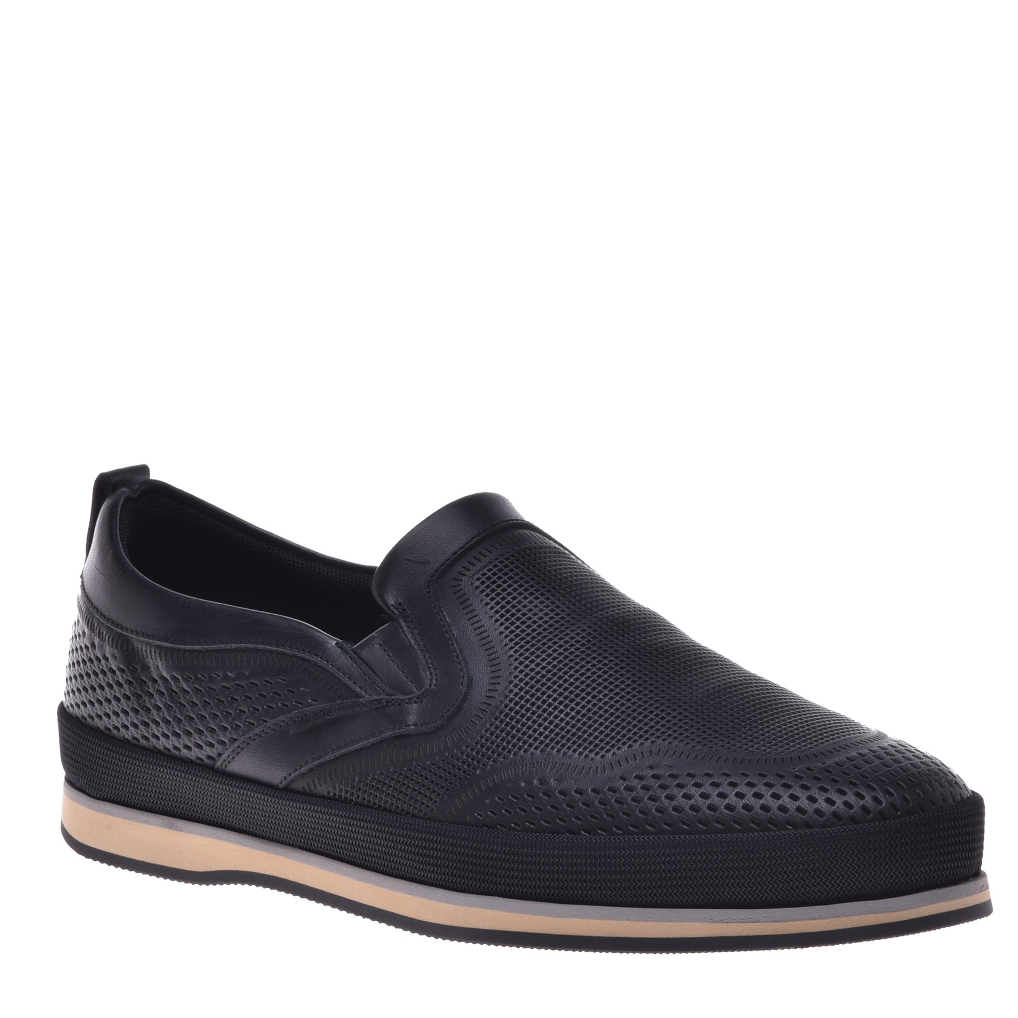 Loafer in black perforated calfskin image
