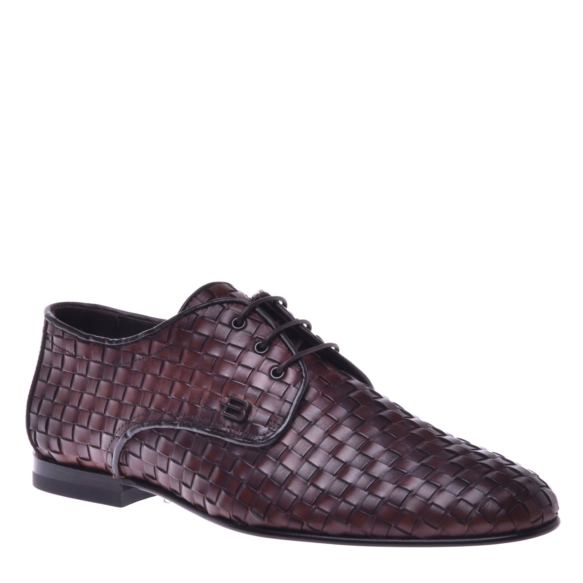 Lace-up in brown woven leather image