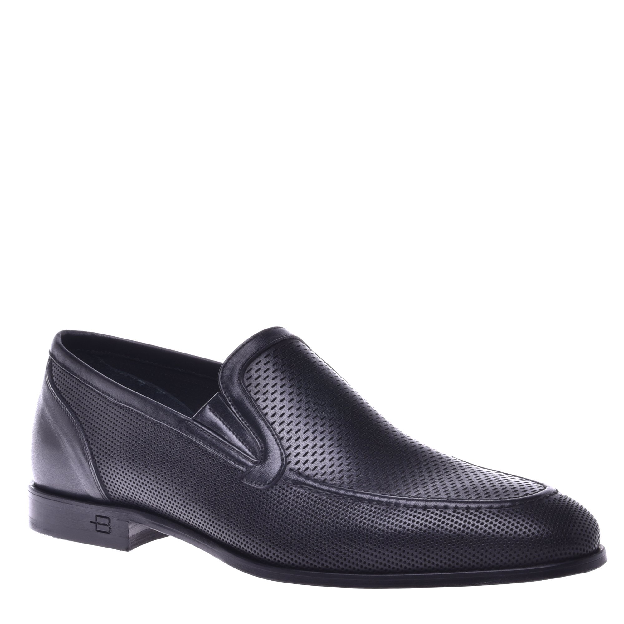 Loafer in black perforated calfskin image