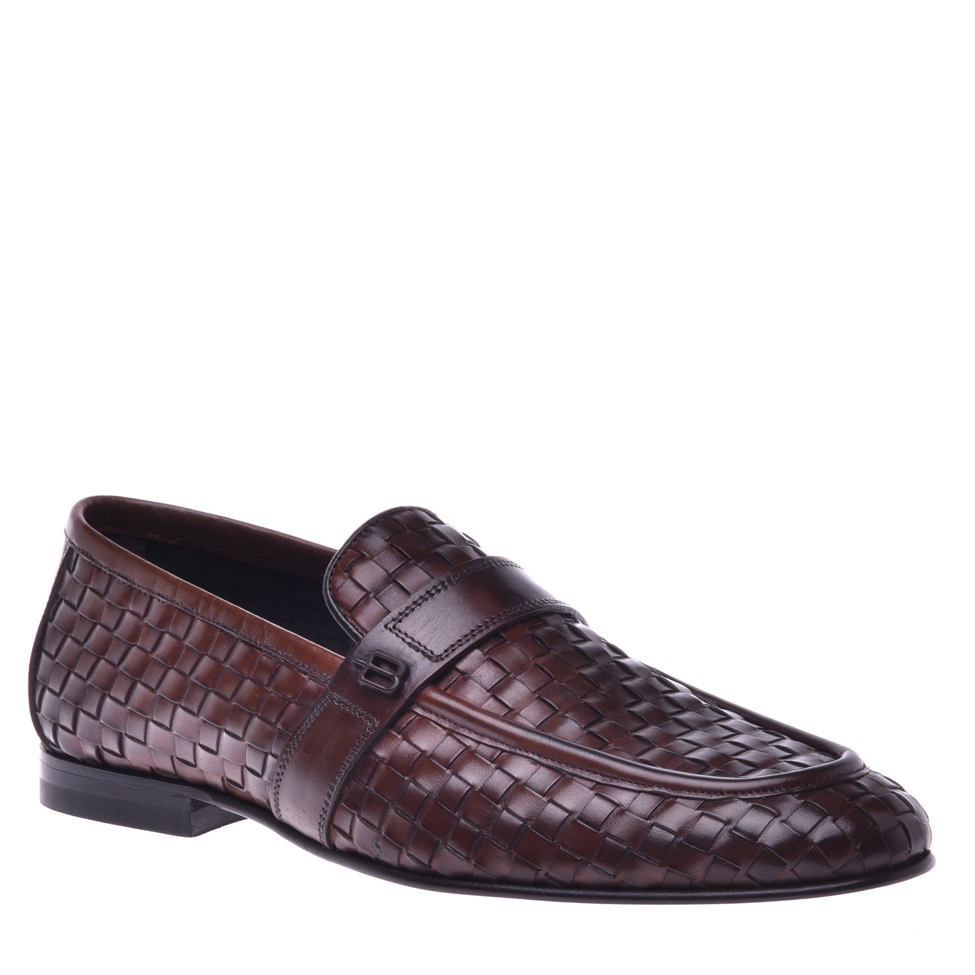 Loafer in dark brown woven leather image
