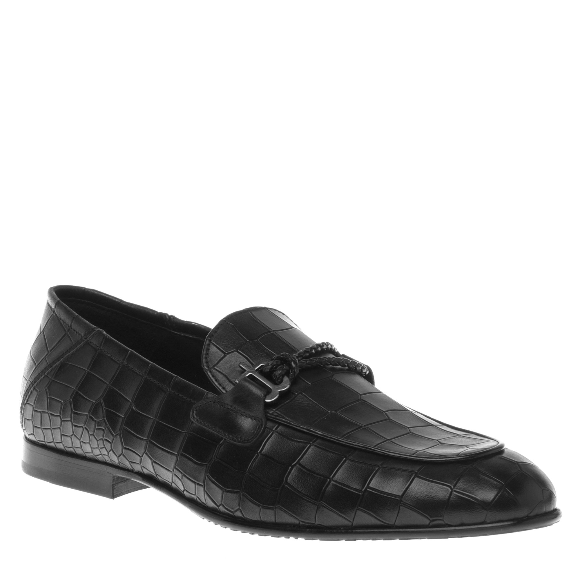 Loafer in black with crocodile print image