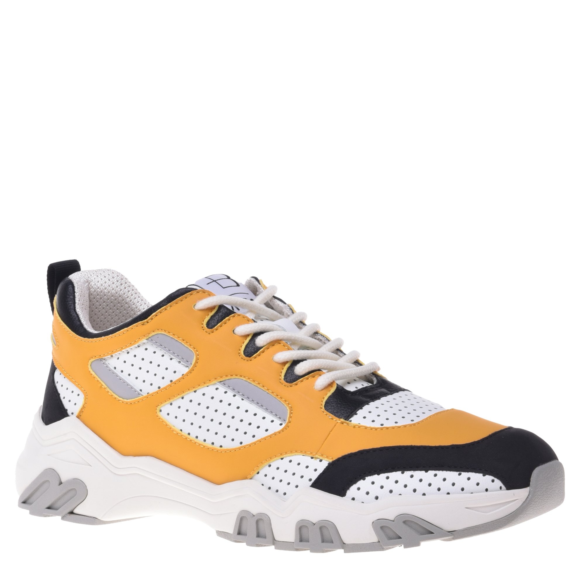 Sneaker in black and yellow eco-leather image